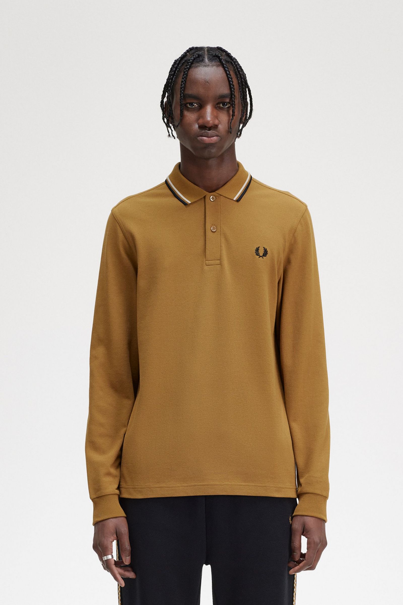 The Fred Perry ShirtM3636 Dark Caramel / Oatmeal / Black 7038604