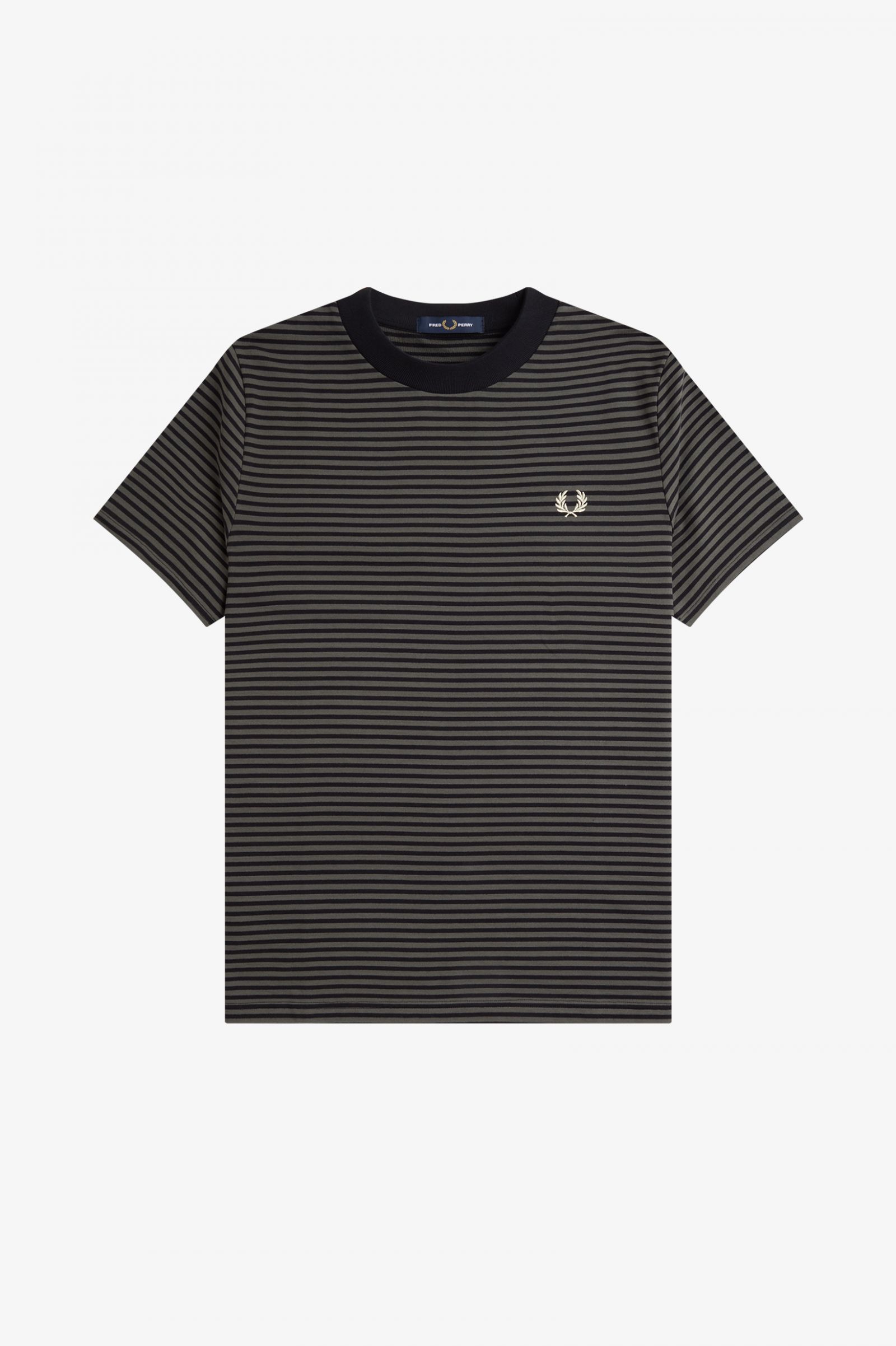 Fine Stripe Heavyweight T-Shirt Black / Field Green 7038959