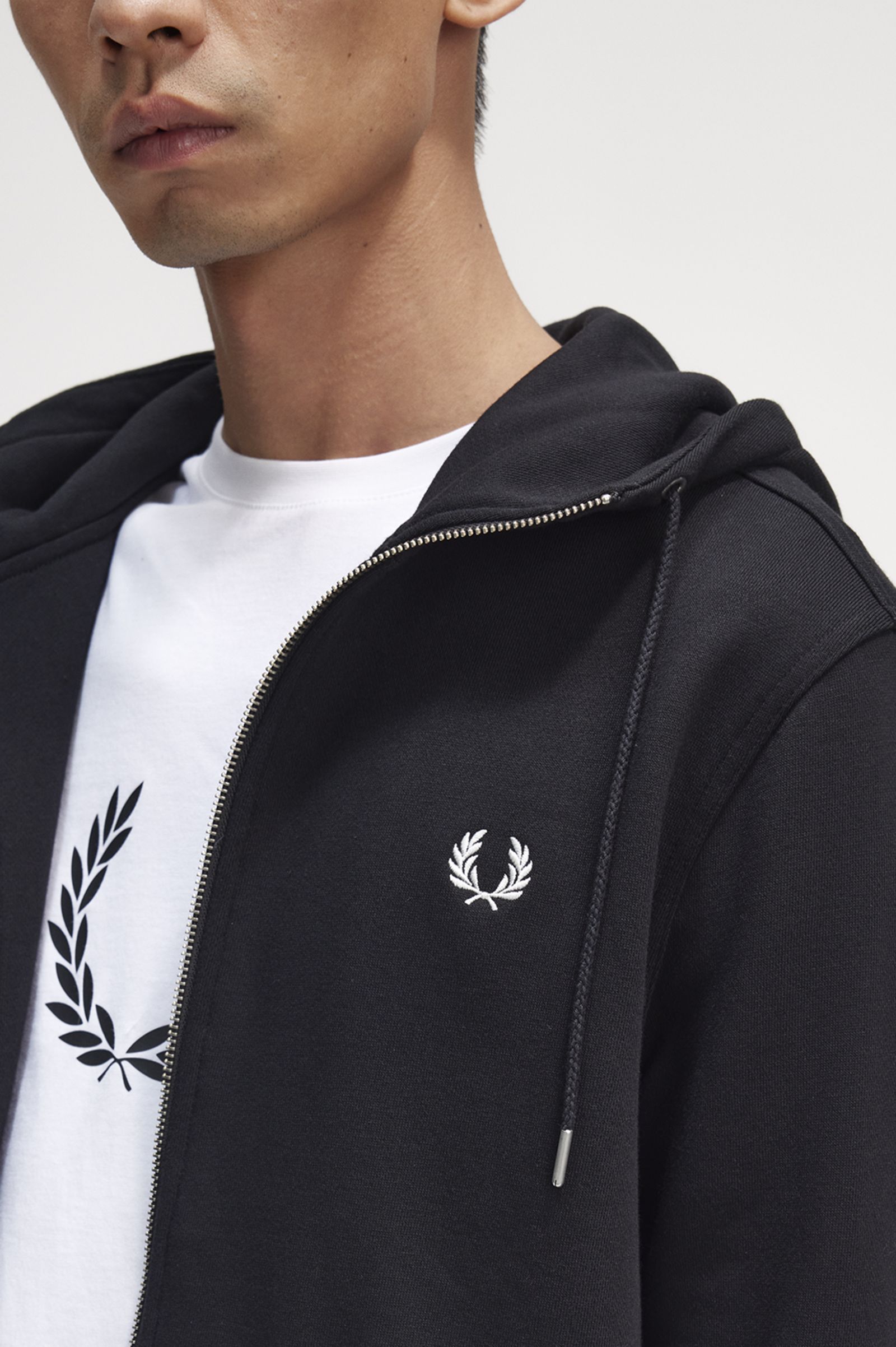 Hooded Zip Through Sweatshirt Black 7038843