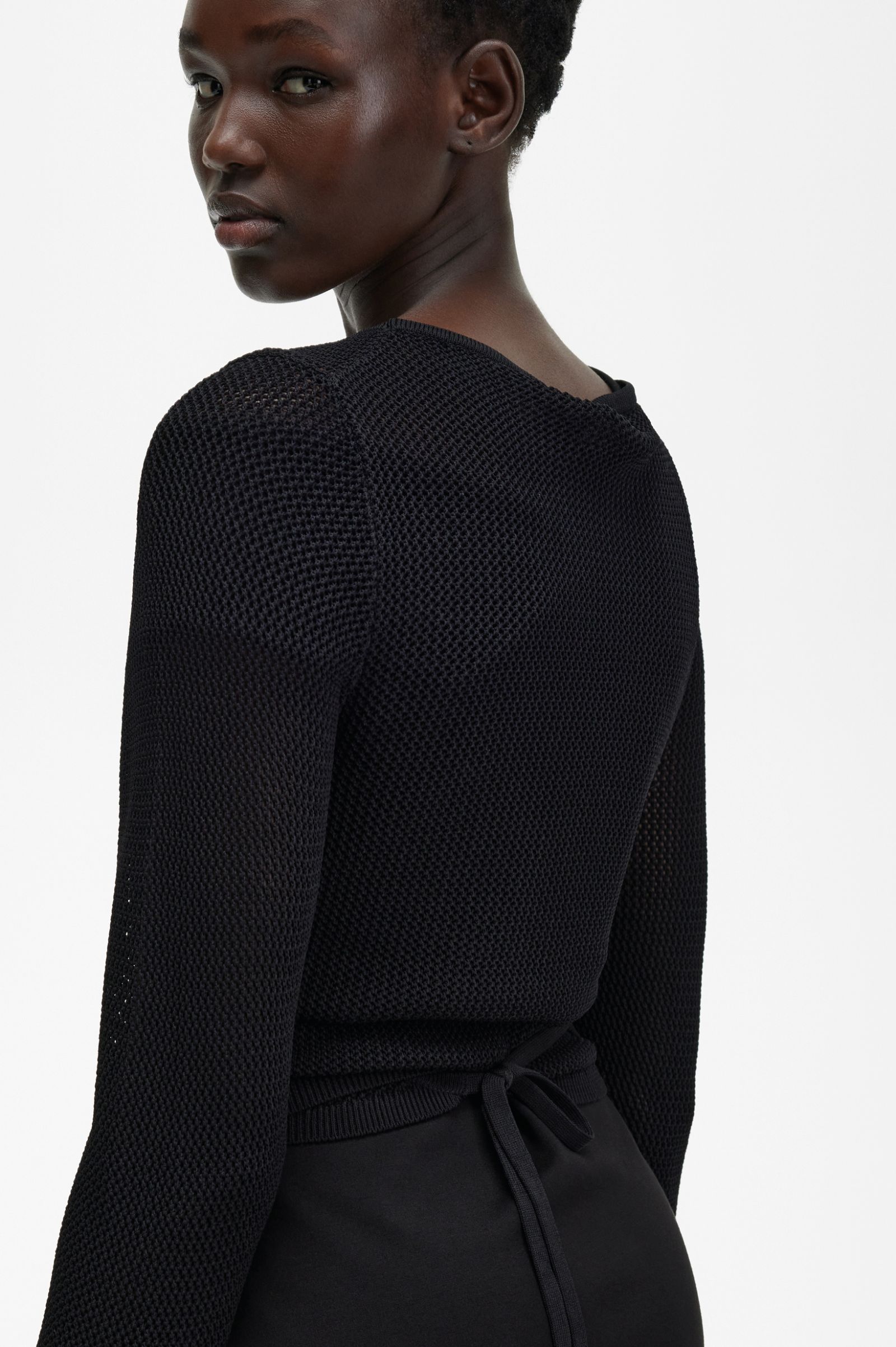 Amy Winehouse FoundationOpen-Knit Wrap Cardigan Black 7037965