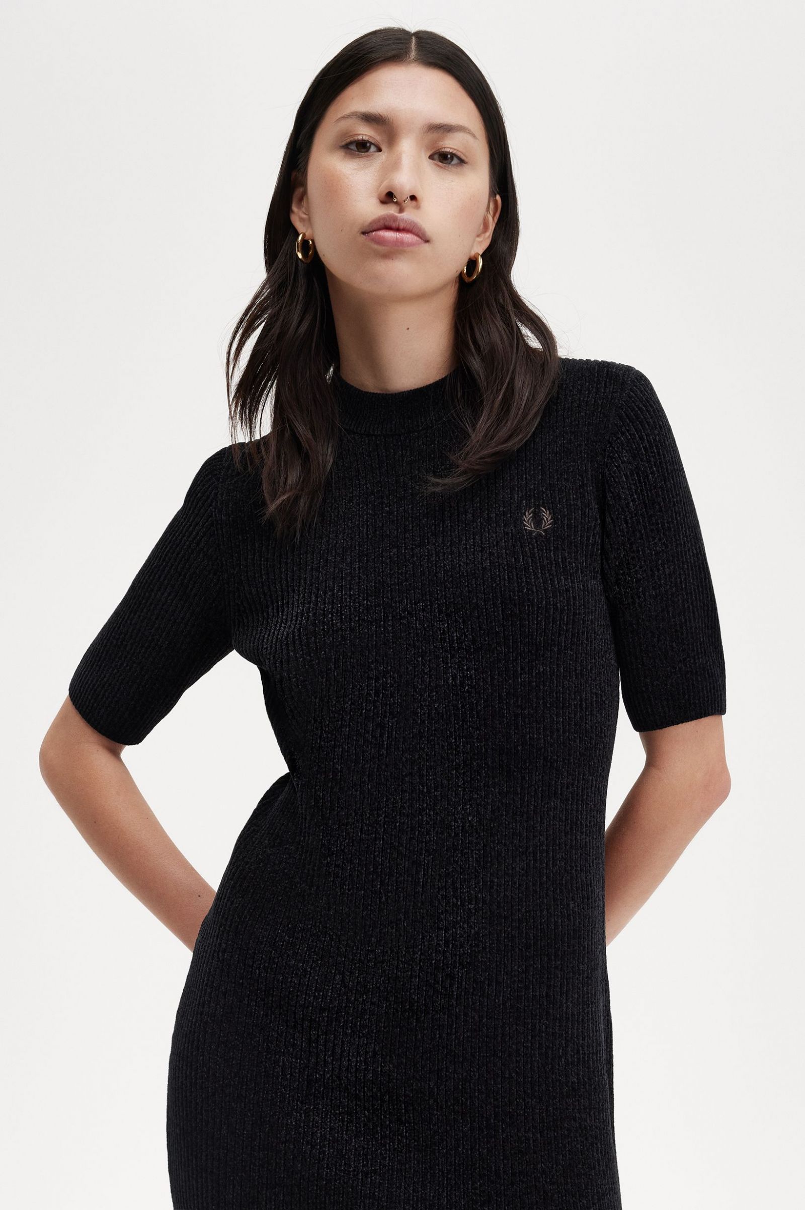 Chenille Rib Dress Black 7039341