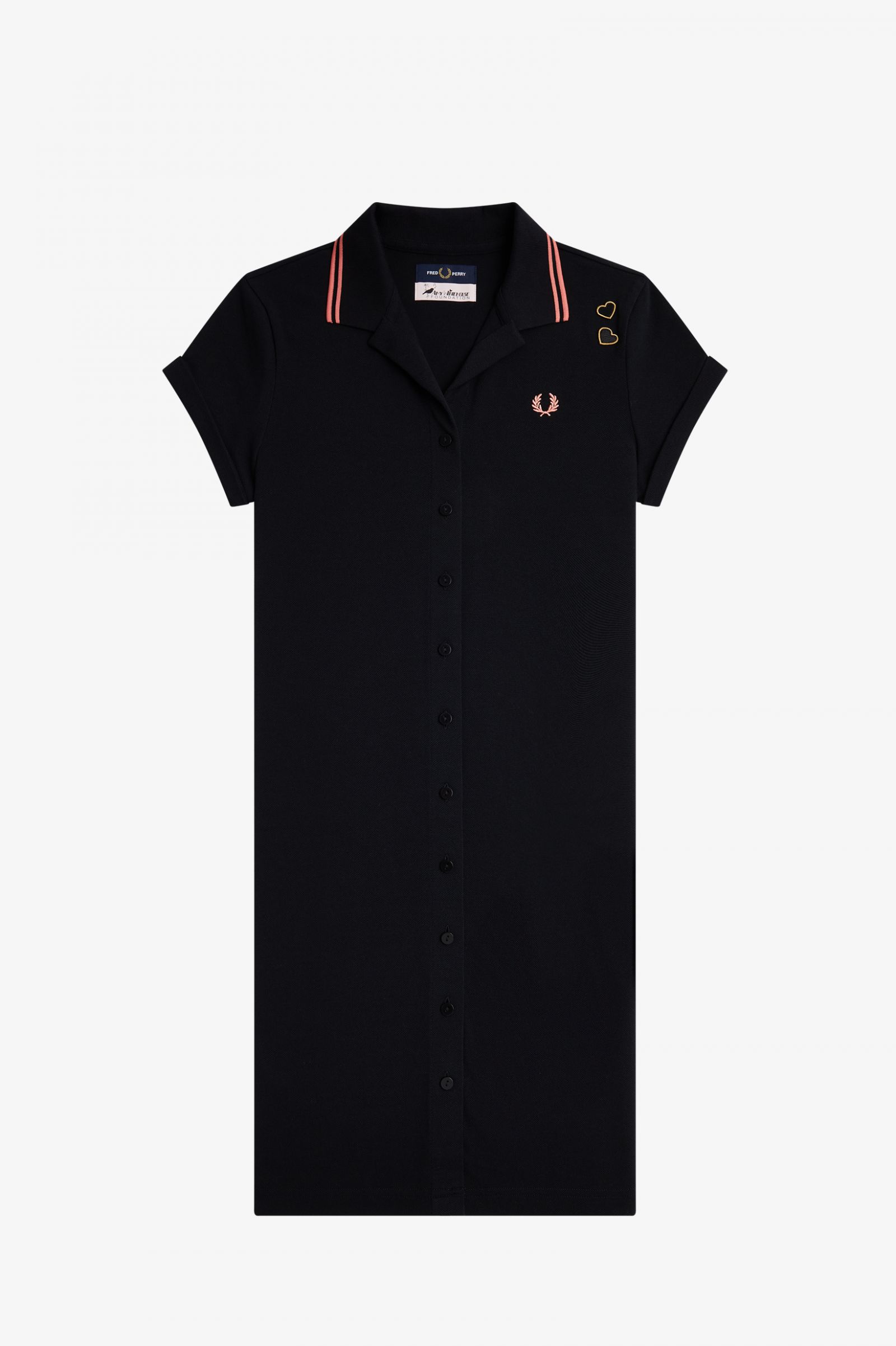 Amy Winehouse FoundationButton-Through Piqué Shirt Dress Black 7039310