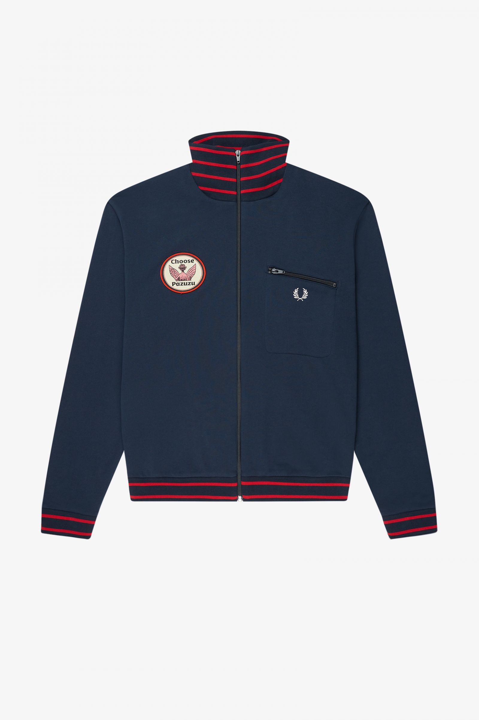 GorillazStriped Rib Track Jacket Fern Green 7037879