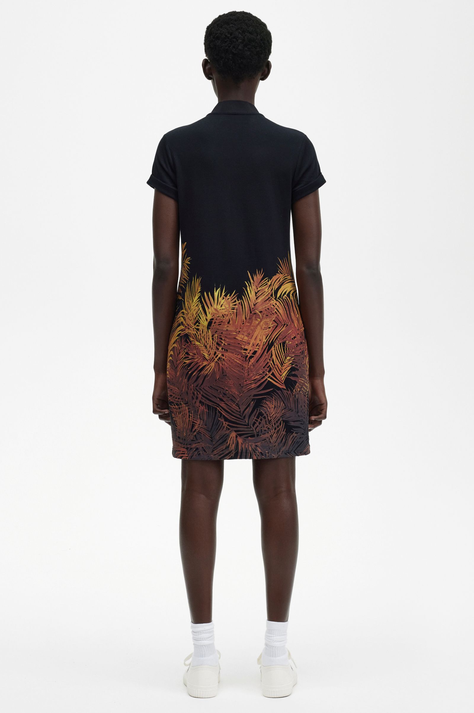 Amy Winehouse FoundationPalm Print Piqué Dress Black 7037937