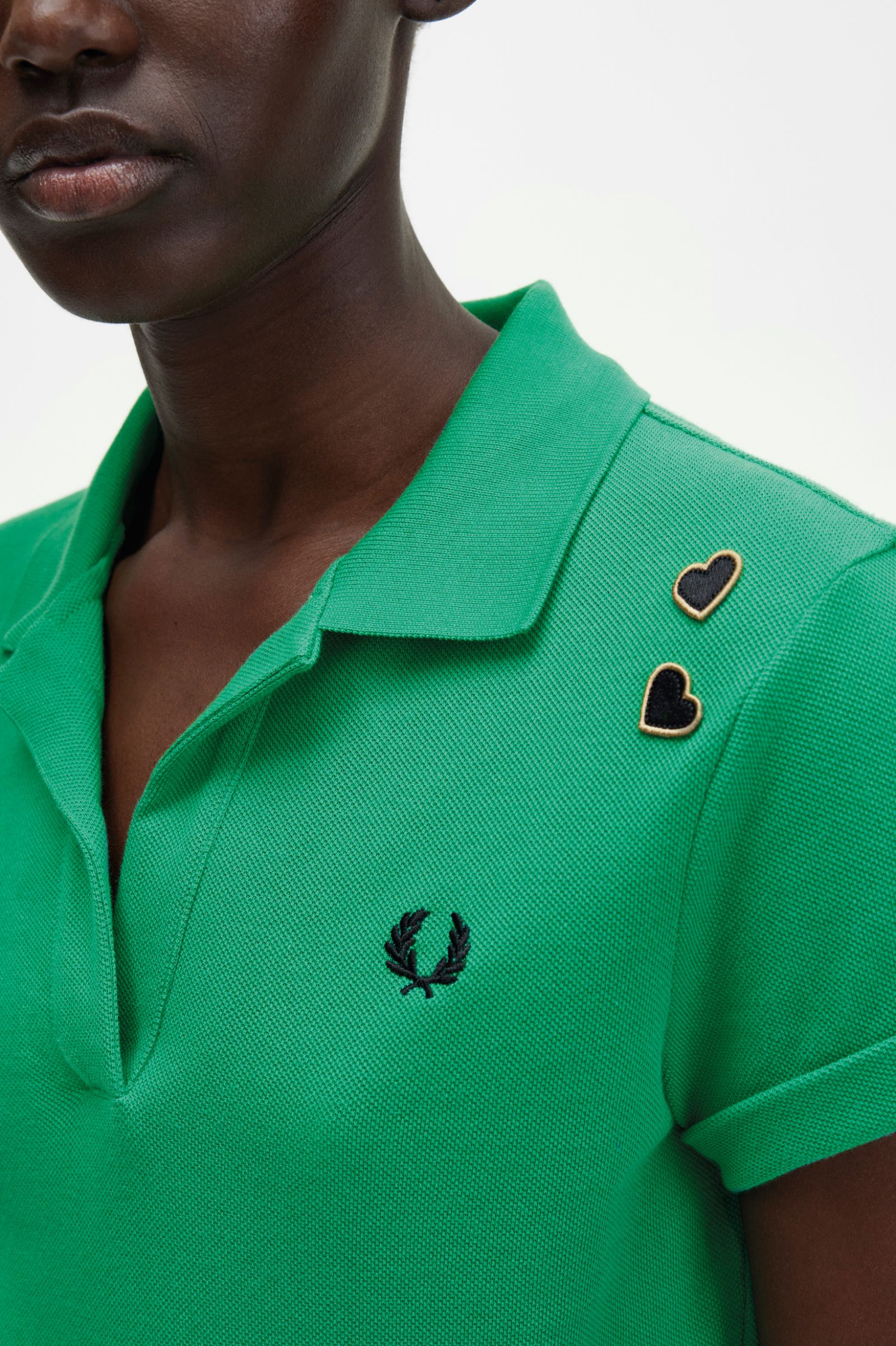 Amy Winehouse FoundationOpen-Collar Piqué Shirt Fred Perry Green 7037933