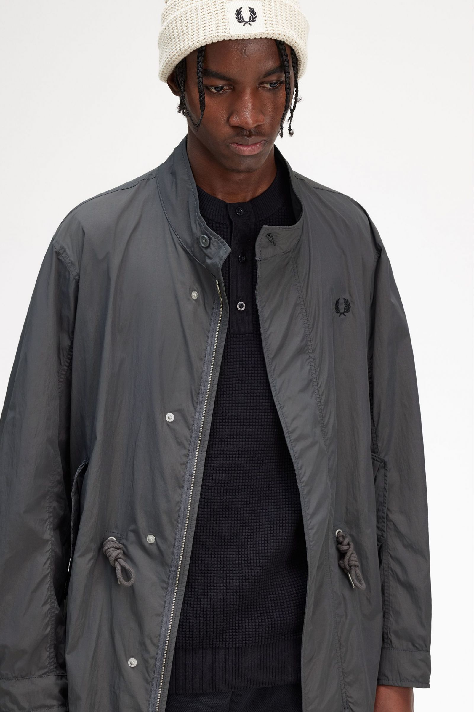 Straight Hem Parka Gunmetal 7038266
