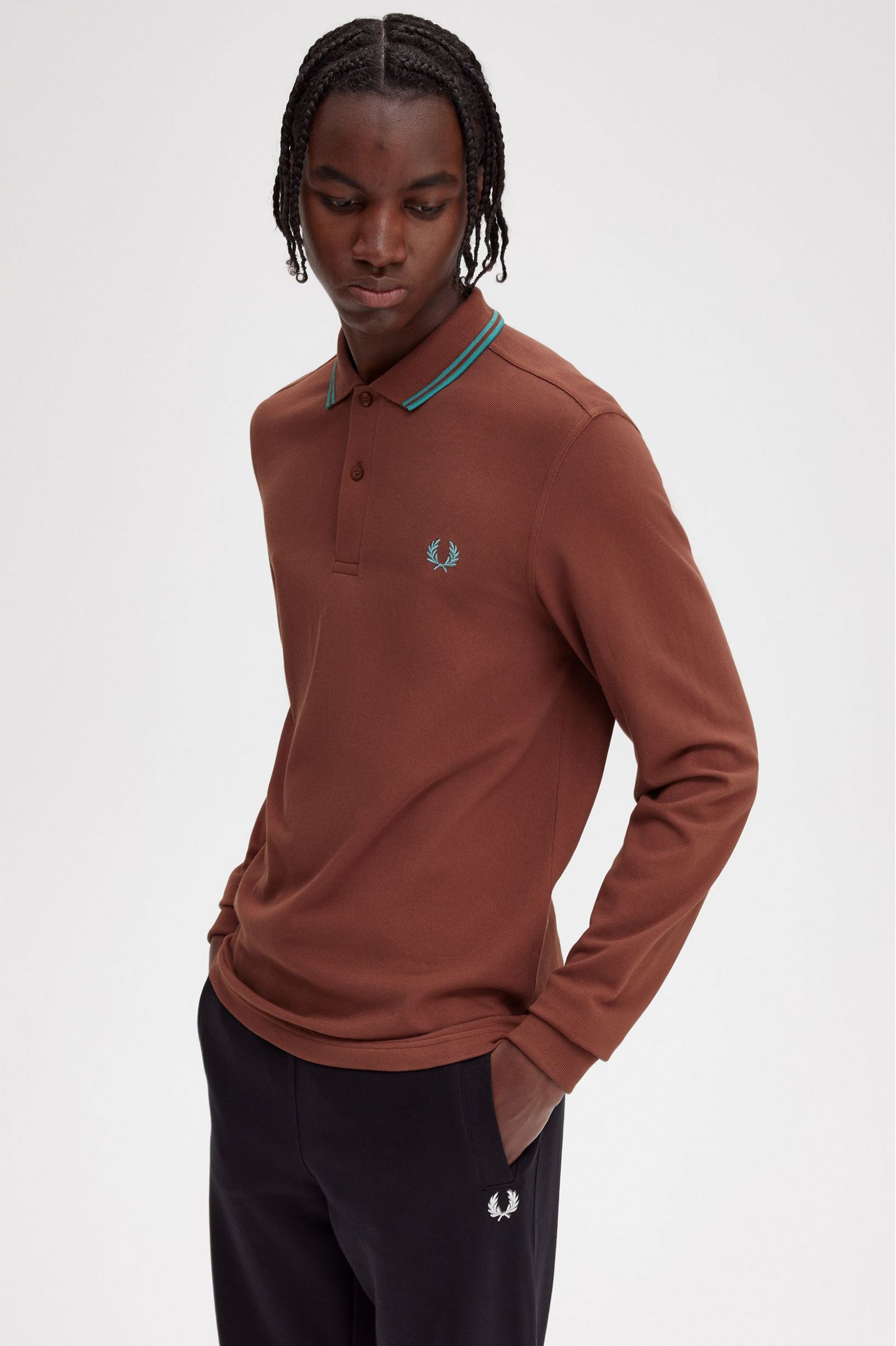 The Fred Perry ShirtM3636 Whisky Brown / Deep Mint / Deep Mint 7038551