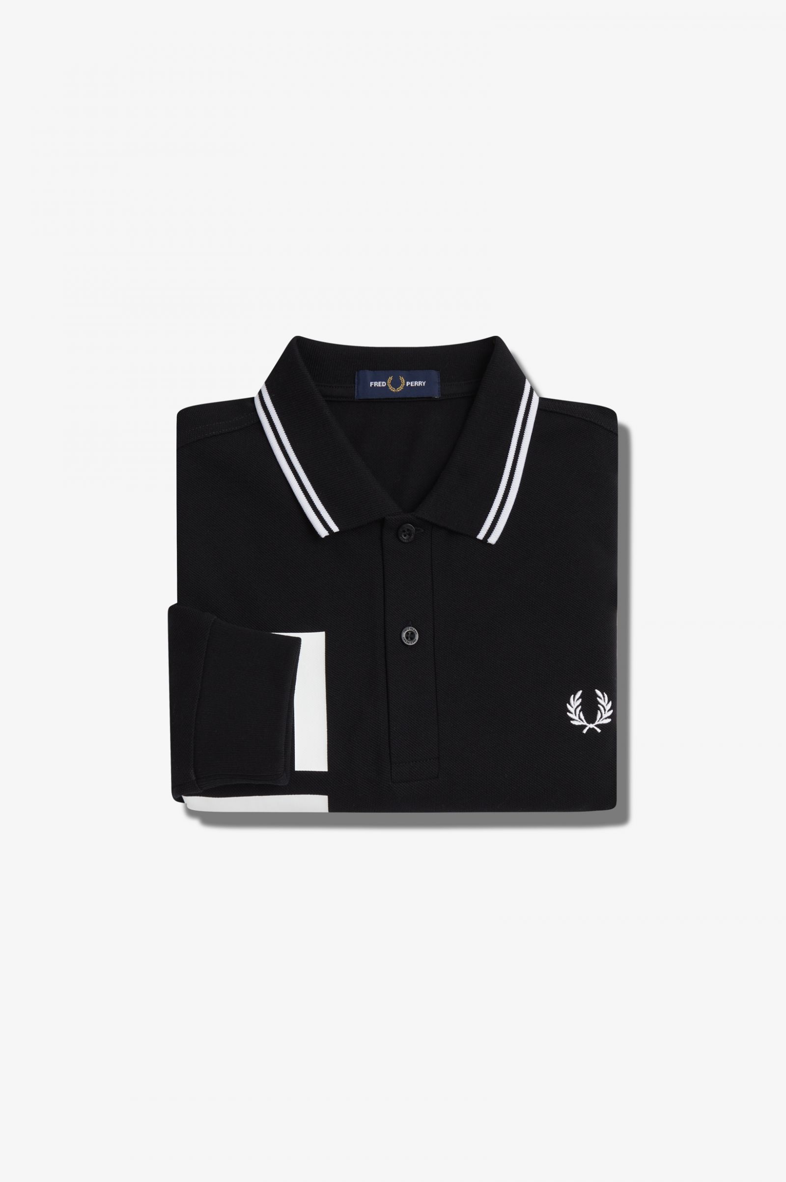 Bold Graphic Long Sleeve Fred Perry Shirt Black 7038573
