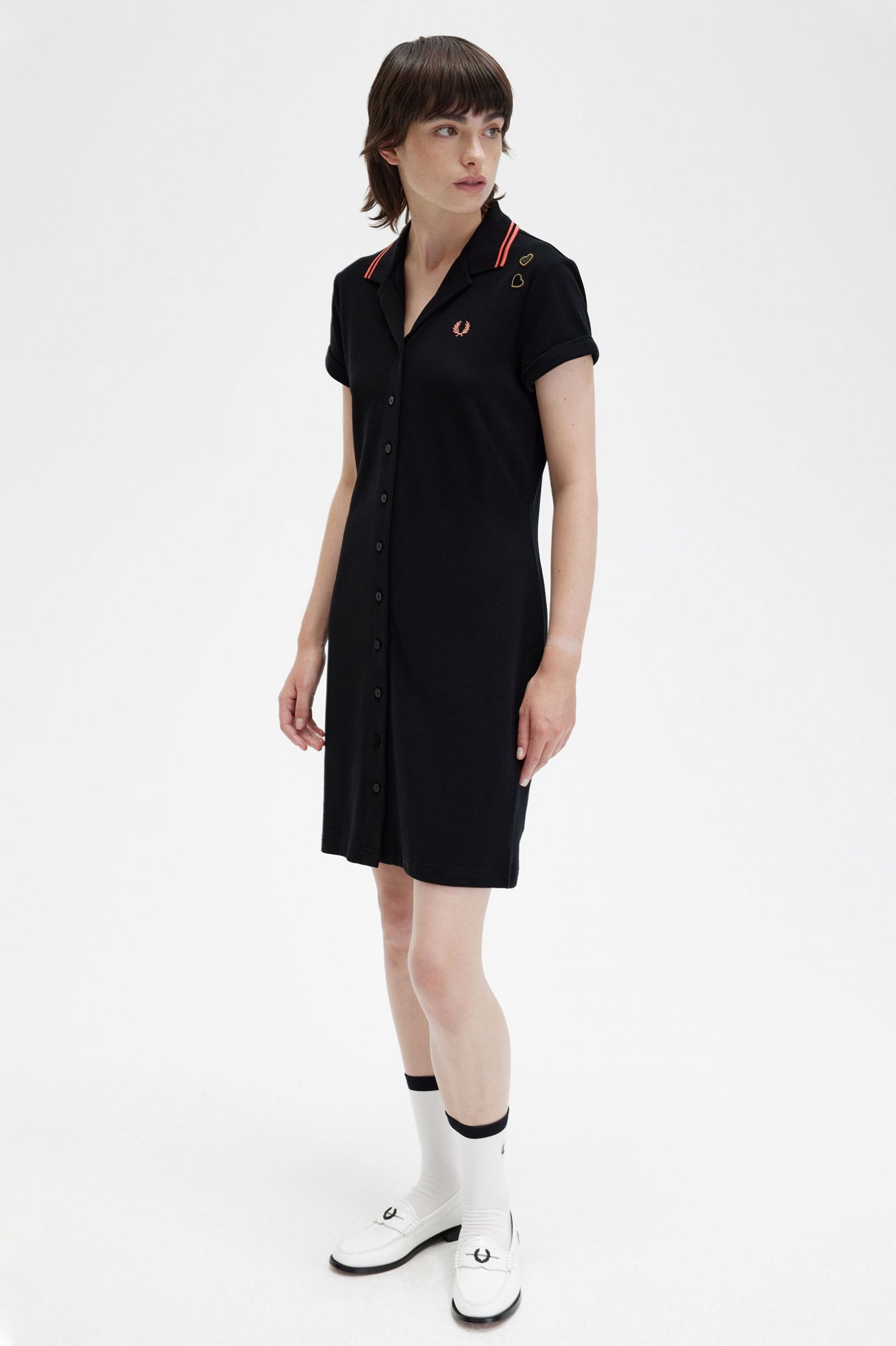 Amy Winehouse FoundationButton-Through Piqué Shirt Dress Black 7039310