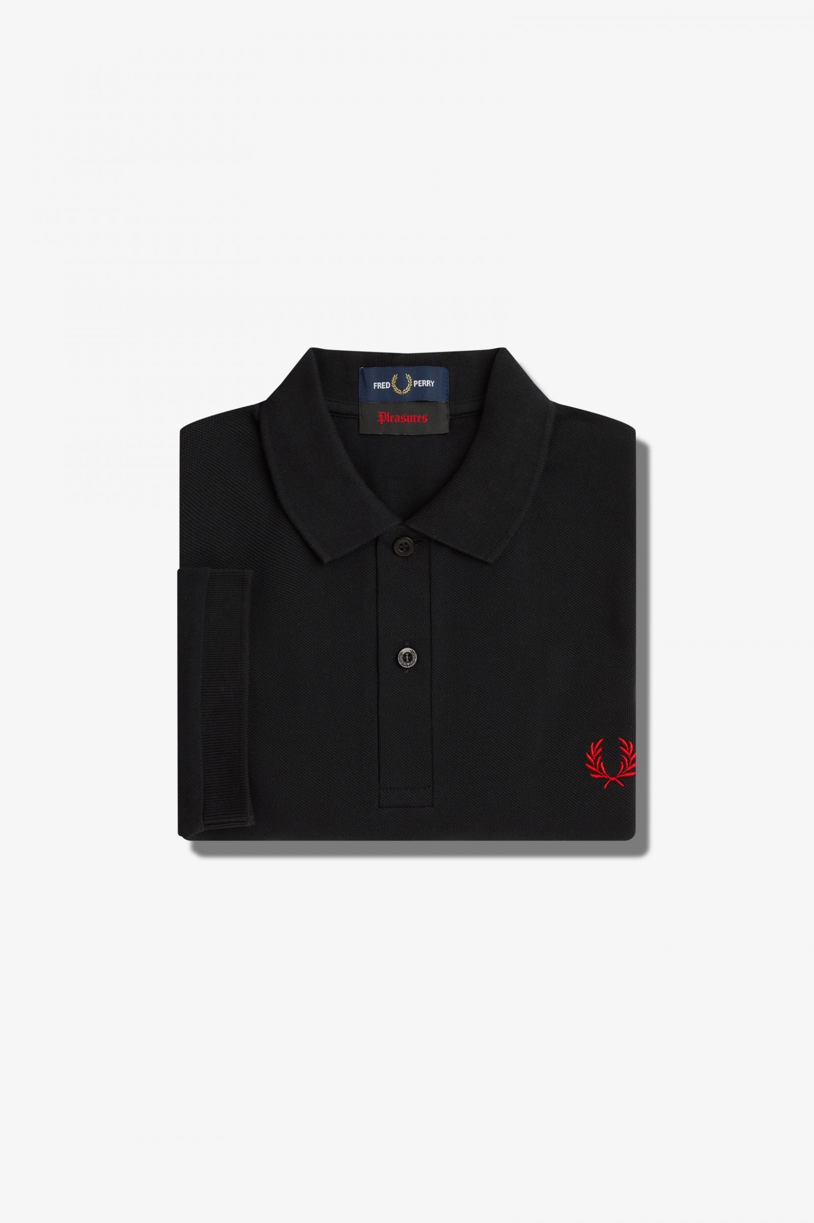 PleasuresLogo Fred Perry Shirt Black 7039160
