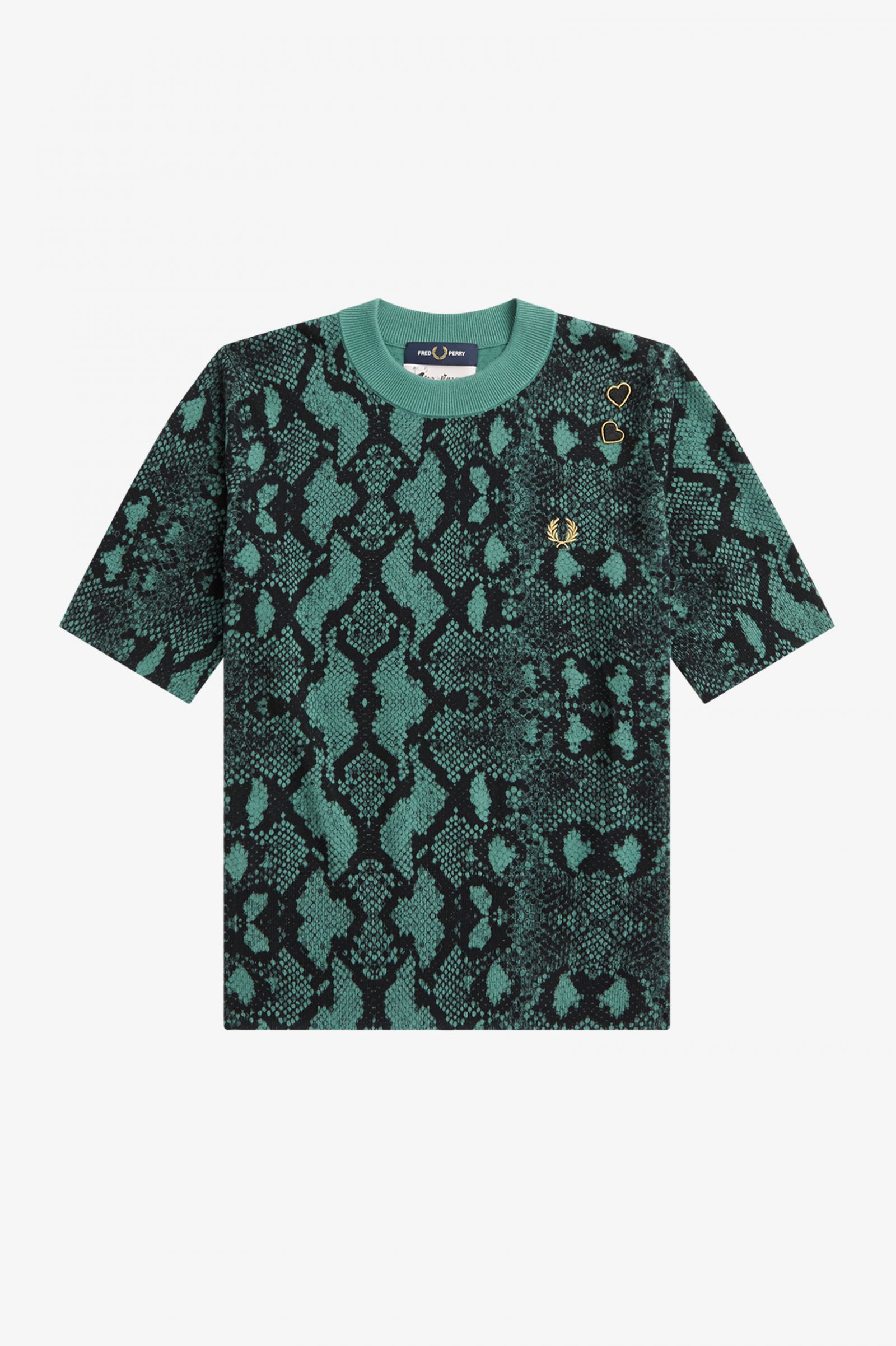 Amy Winehouse FoundationSnake Print Jumper Deep Mint 7039333