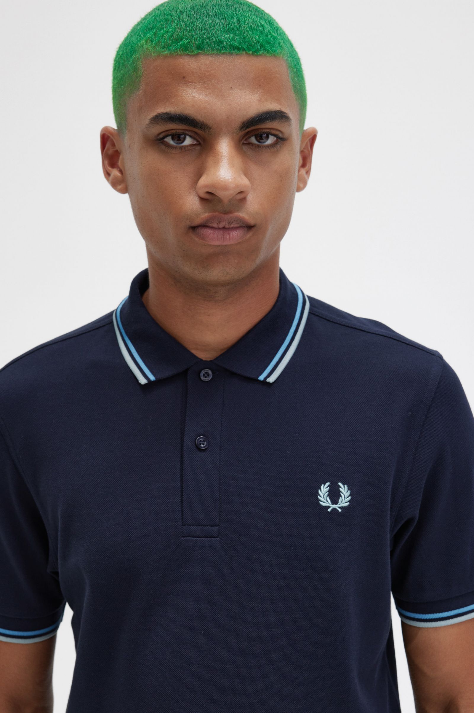The Fred Perry ShirtM3600 Navy / Soft Blue / Silver Blue 7038525