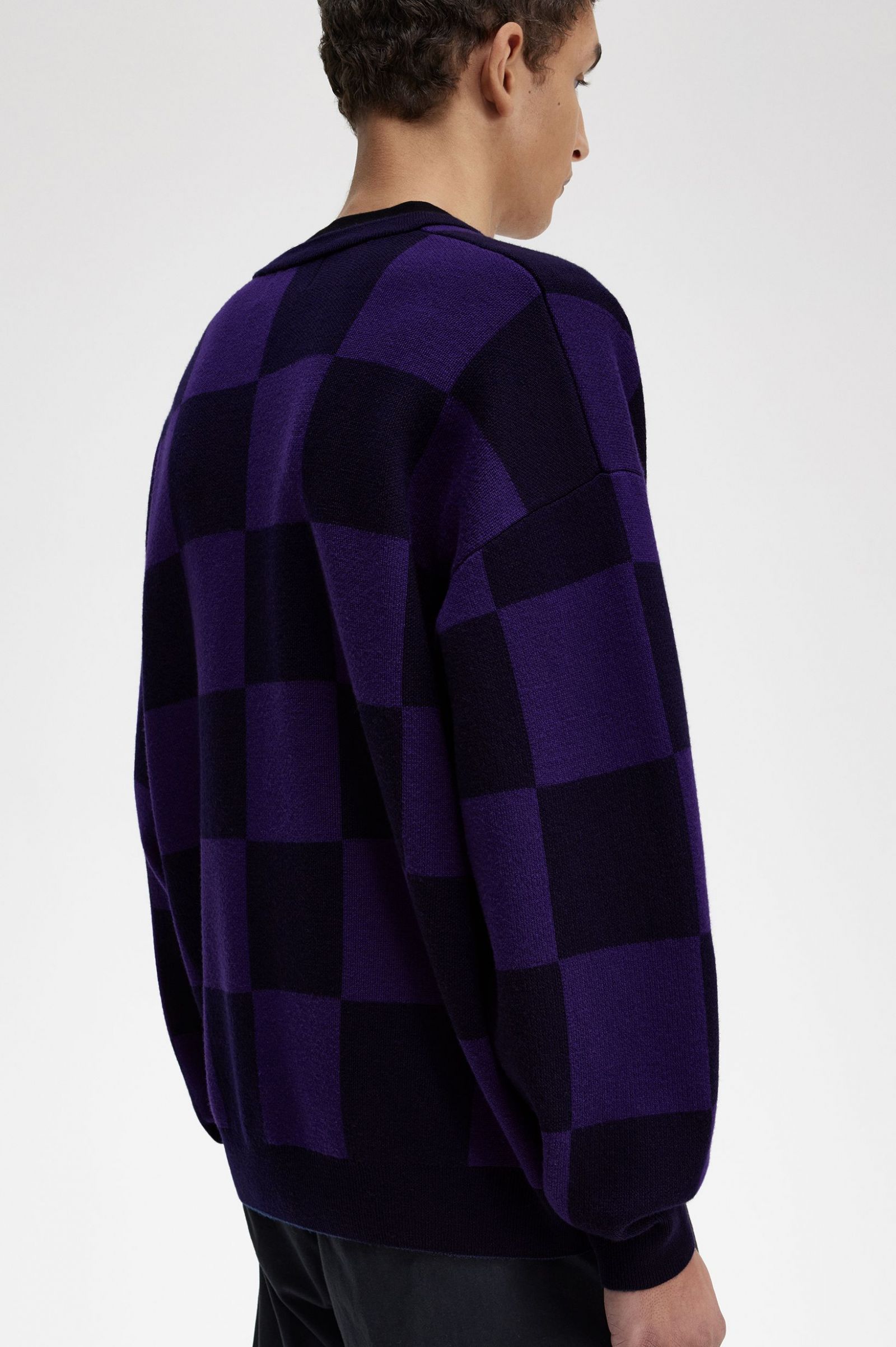Raf SimonsChequerboard Cardigan Navy 7038621