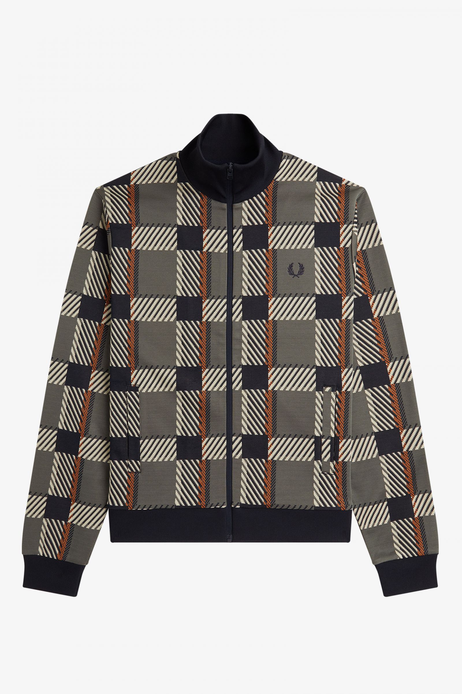 Glitch Tartan Track Jacket Field Green 7039125