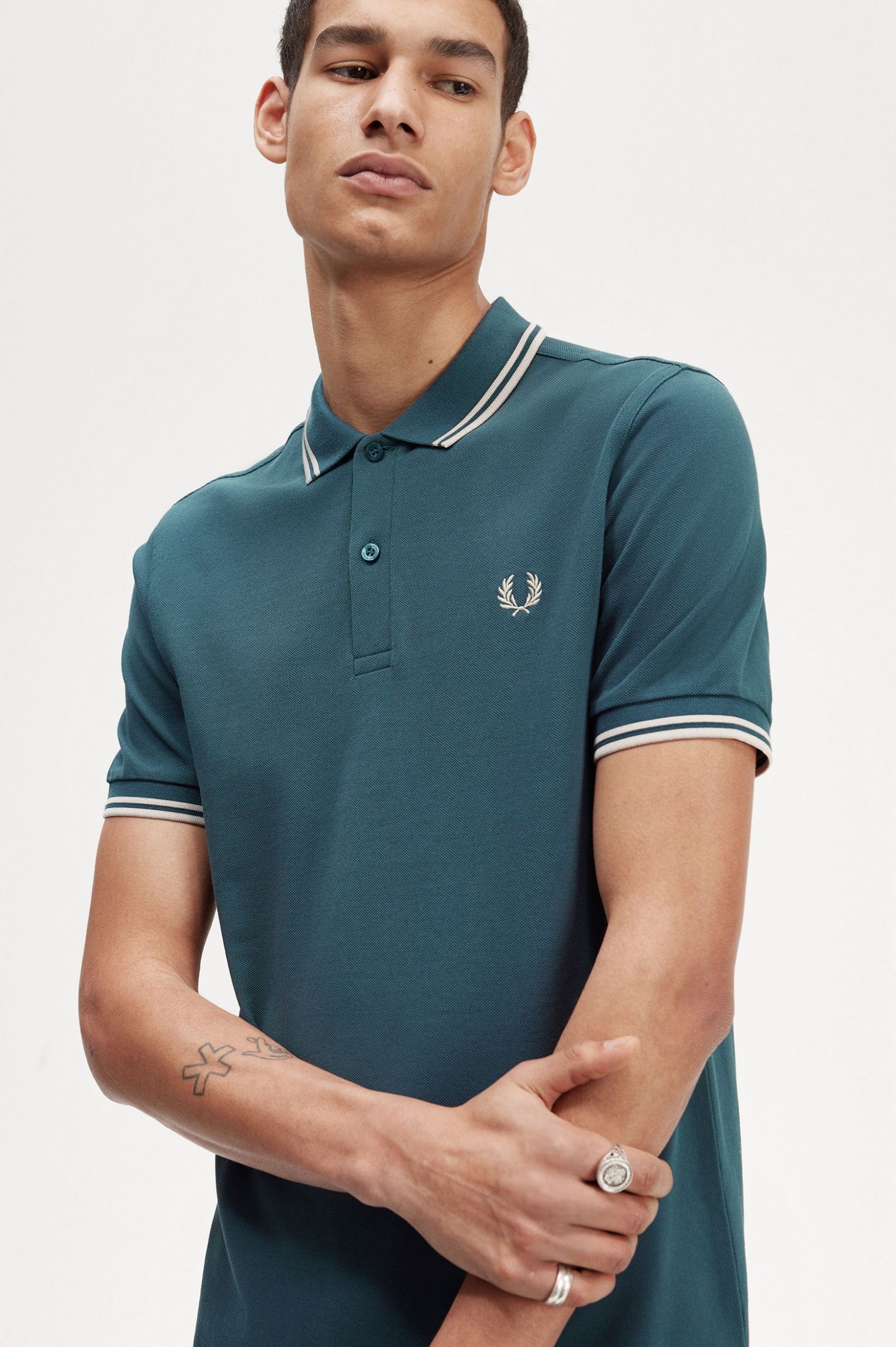 The Fred Perry ShirtM3600 Petrol Blue / Light Oyster / Light Oyster 7038993