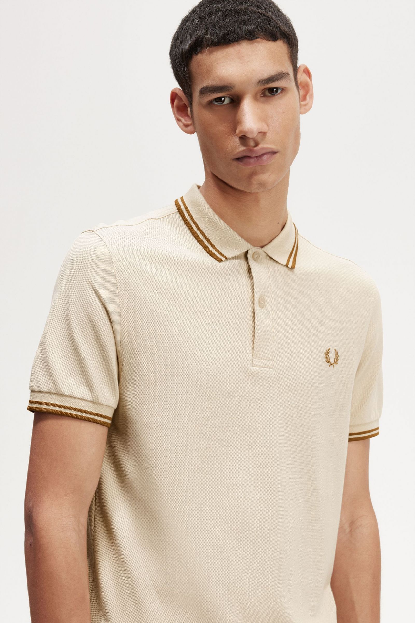 The Fred Perry ShirtM3600 Oatmeal / Dark Caramel / Dark Caramel 7038992