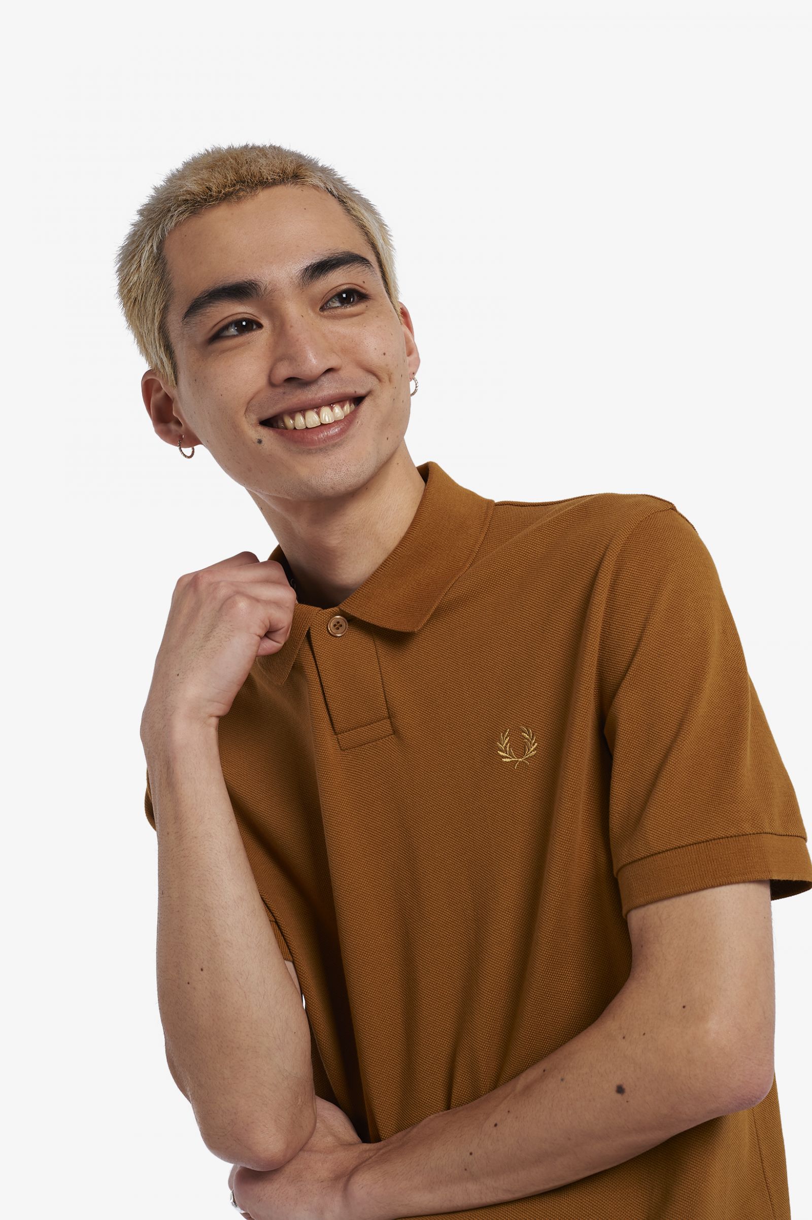 ReissuesOne Button Polo Shirt Dark Caramel 7037842