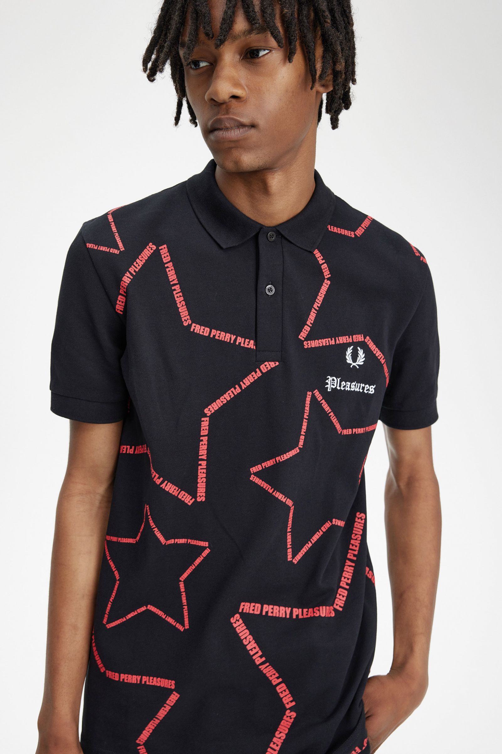 PleasuresStar Fred Perry Shirt Black 7039159