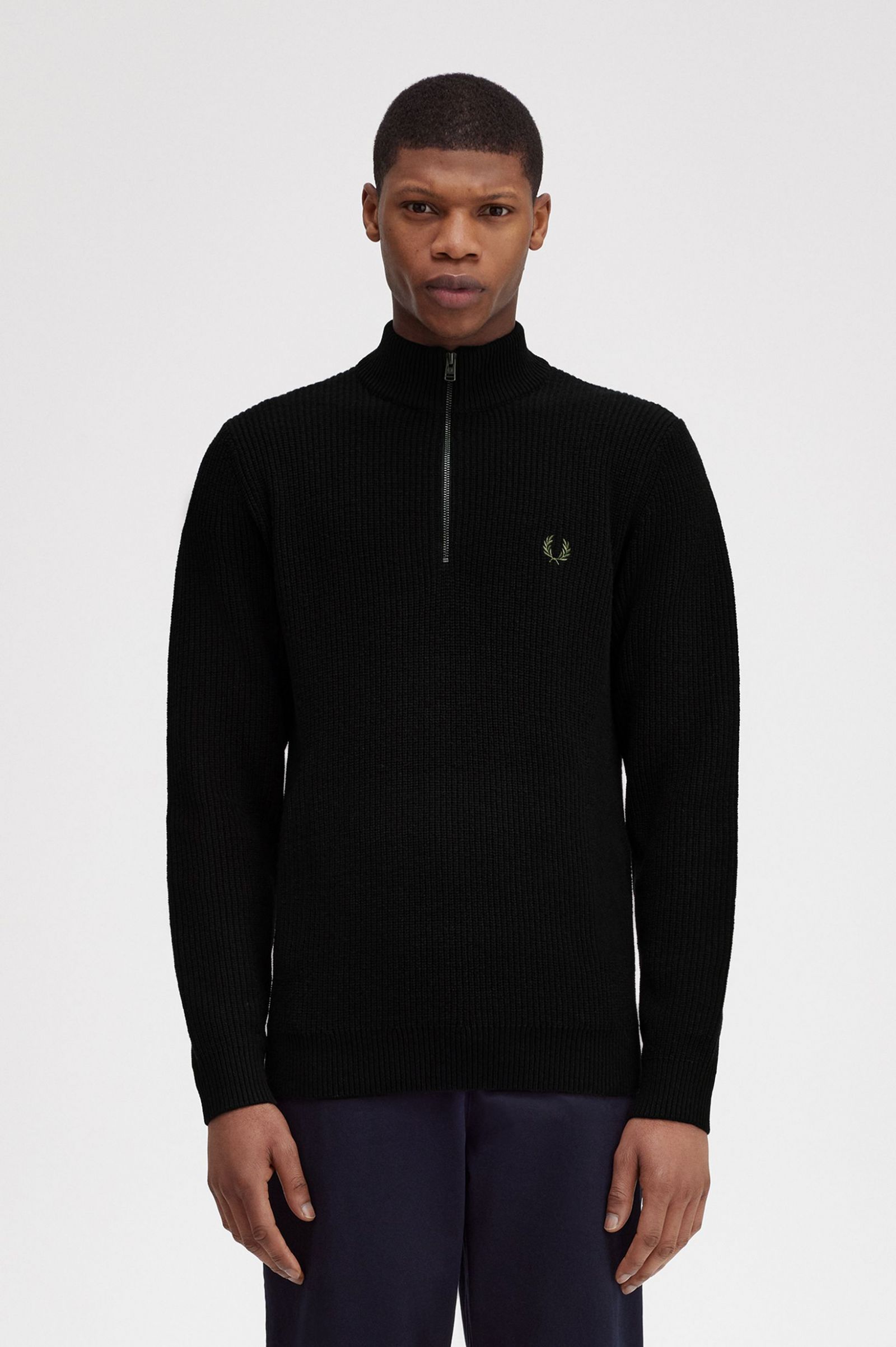 Textured Half Zip Jumper Black 7038319