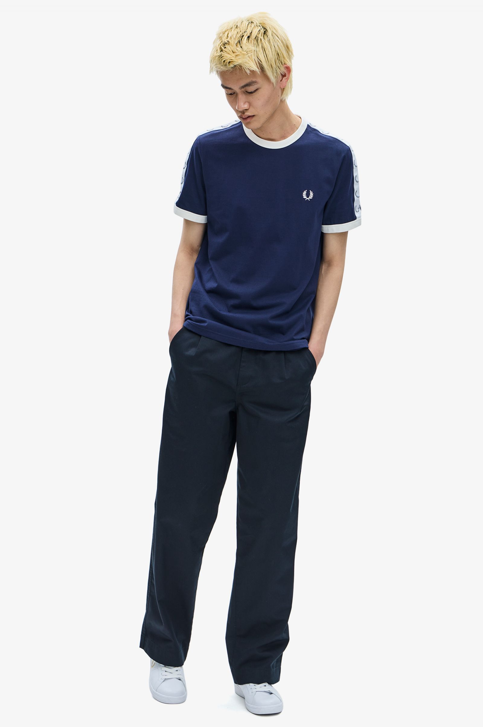 Taped Ringer T-Shirt Carbon Blue 7038956