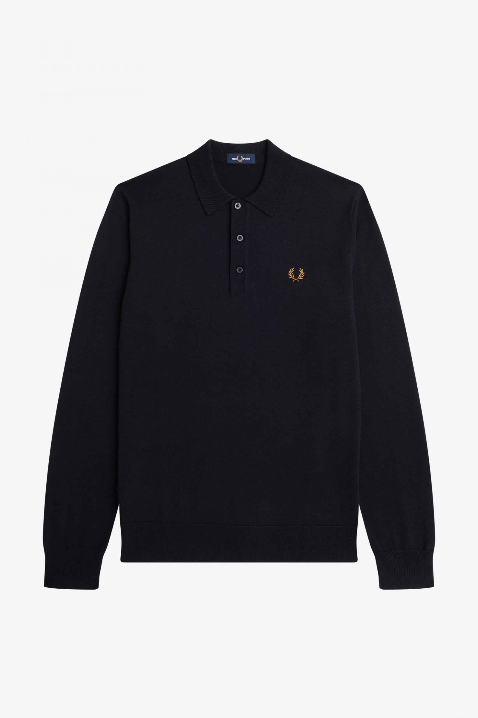 Long Sleeve Knitted Shirt Navy 7038341