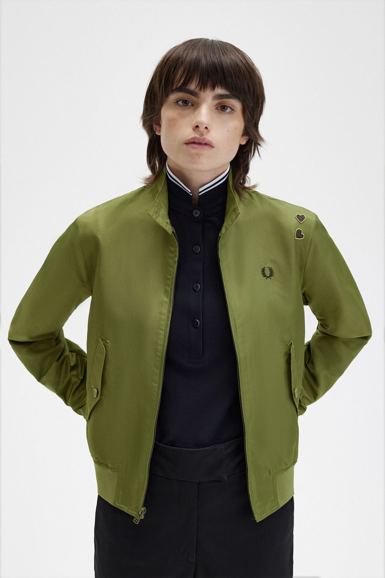 Amy Winehouse FoundationPrinted Lining Zip-Through Jacket Parka Green 7039282