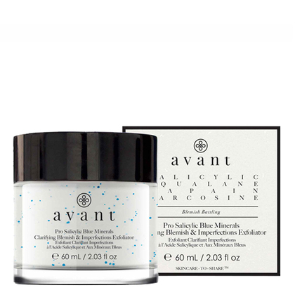 Avant Skincare Pro Salicylic Blue Minerals Clarifying Blemish Imperfections Exfoliator Face Scrub