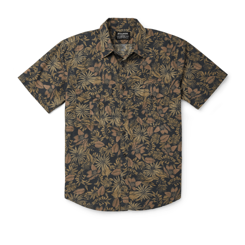 Washed Short Sleeve Feather Cloth Shirt