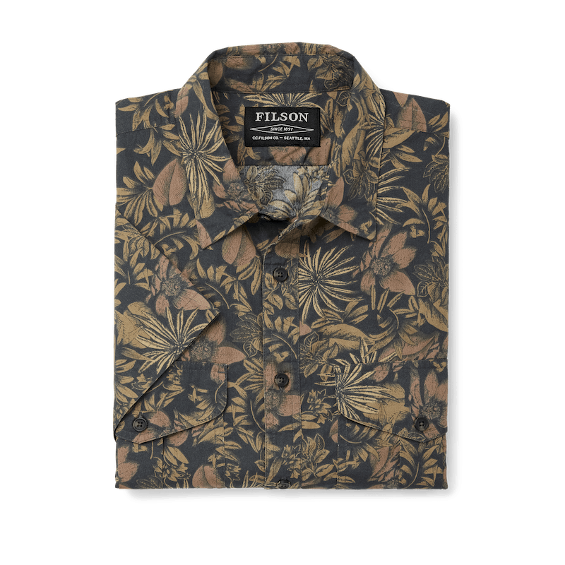 Washed Short Sleeve Feather Cloth Shirt