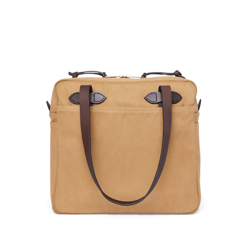 Rugged Twill Tote Bag With Zipper