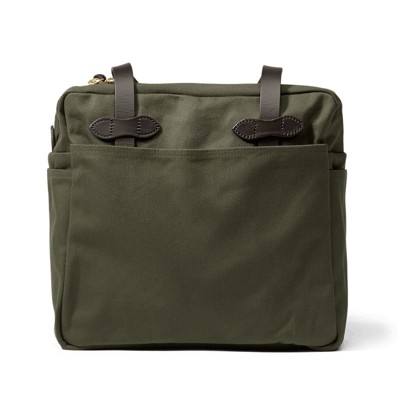 Rugged Twill Tote Bag With Zipper