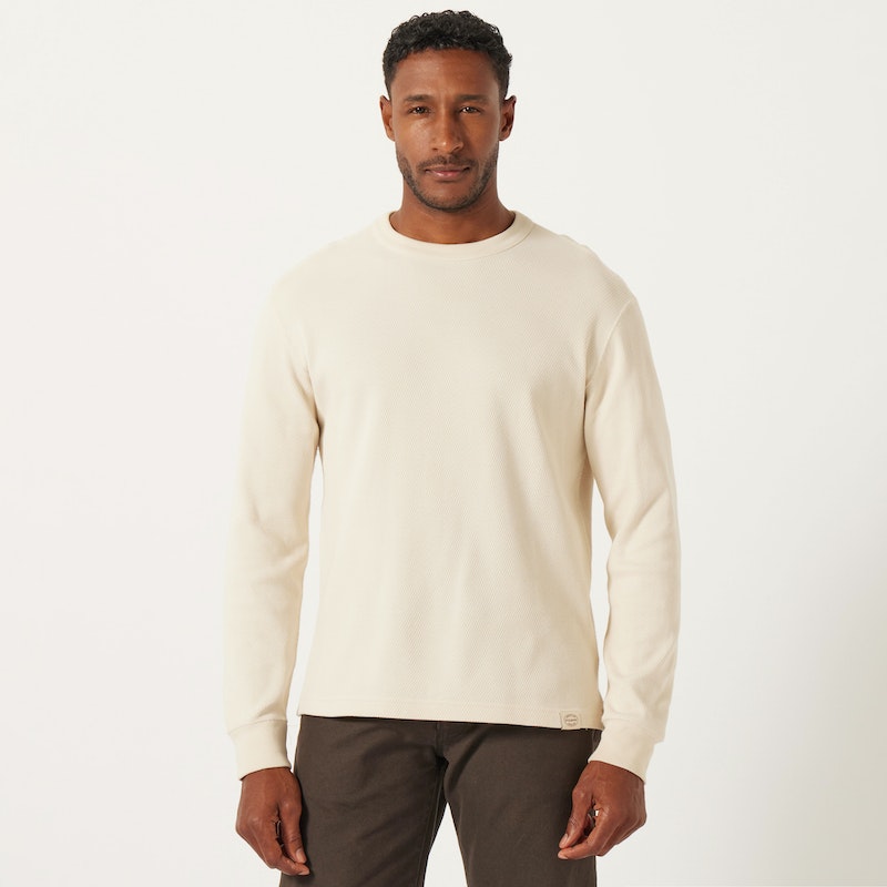 Waffle Knit Thermal Crewneck