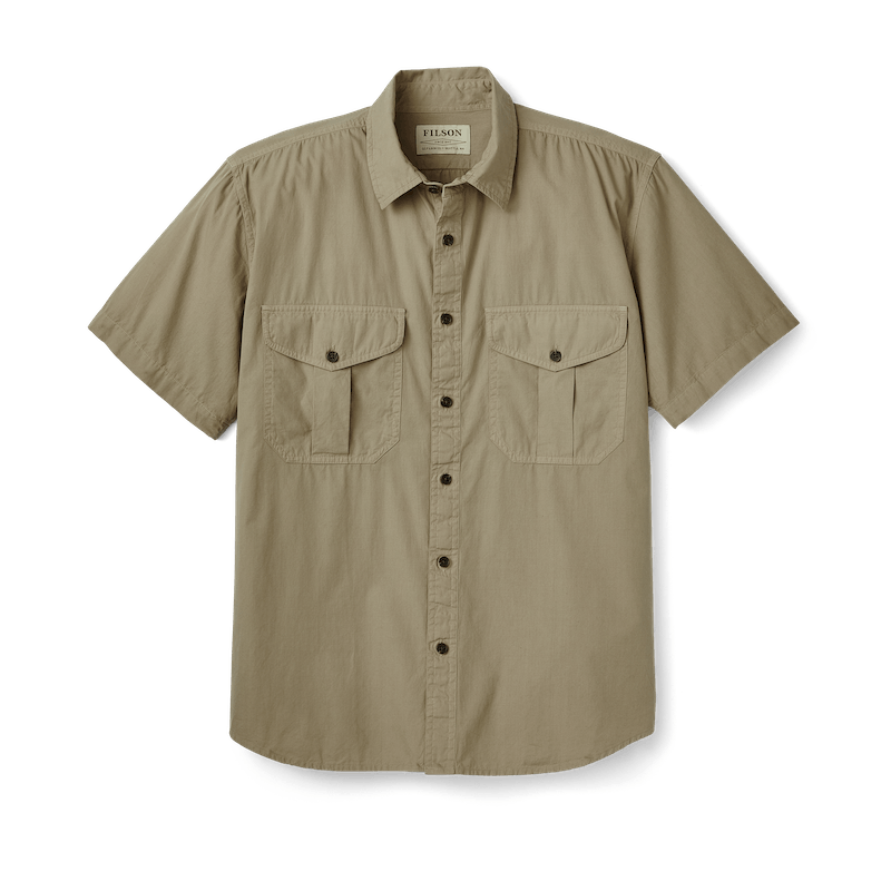 Washed Short Sleeve Feather Cloth Shirt