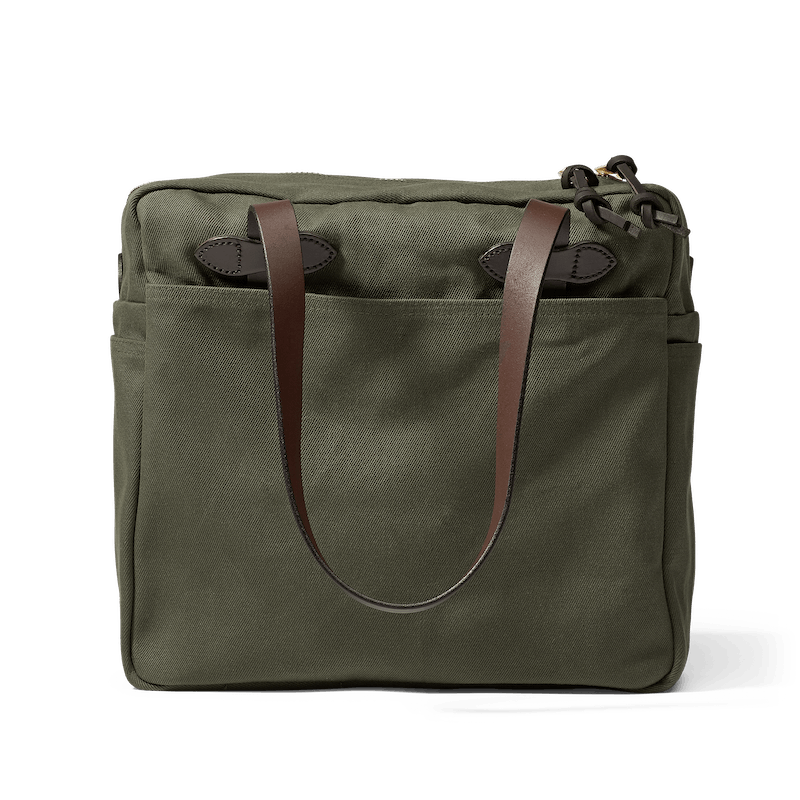 Rugged Twill Tote Bag With Zipper