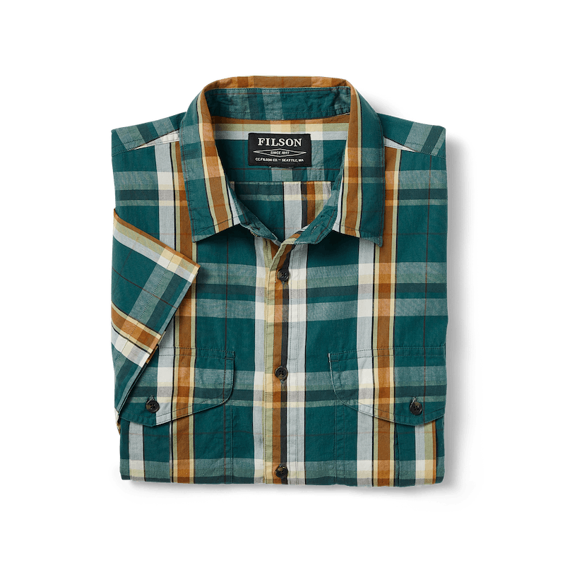 Washed Short Sleeve Feather Cloth Shirt