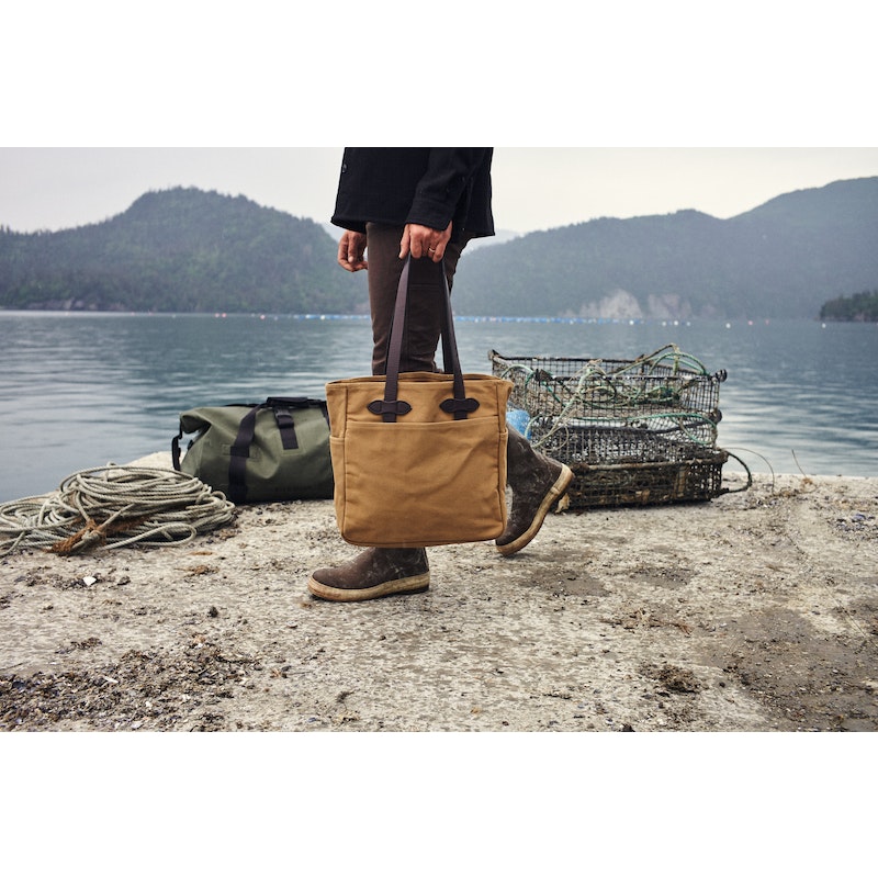Rugged Twill Tote Bag With Zipper
