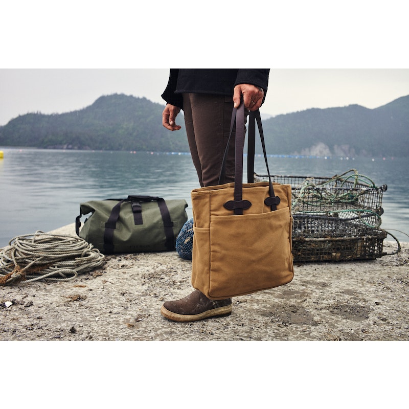 Rugged Twill Tote Bag With Zipper