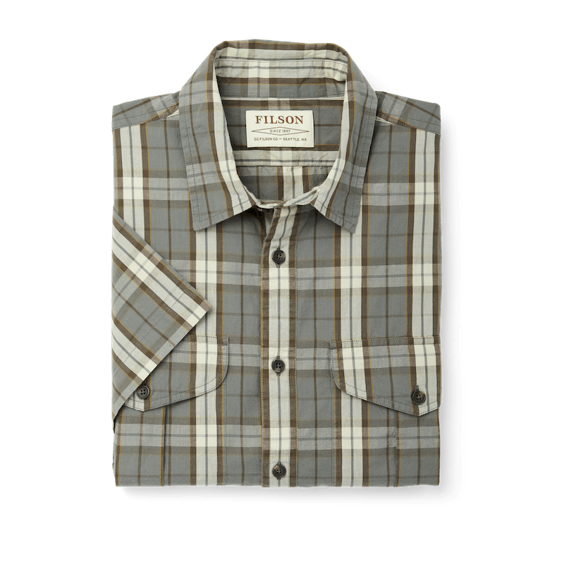 Washed Short Sleeve Feather Cloth Shirt