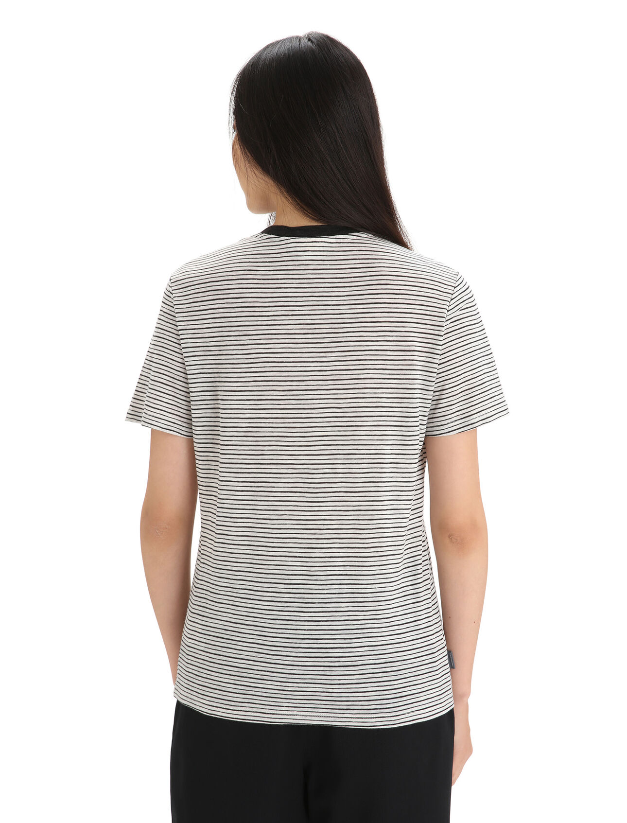 Women's Merino Linen Short Sleeve T-Shirt Stripe