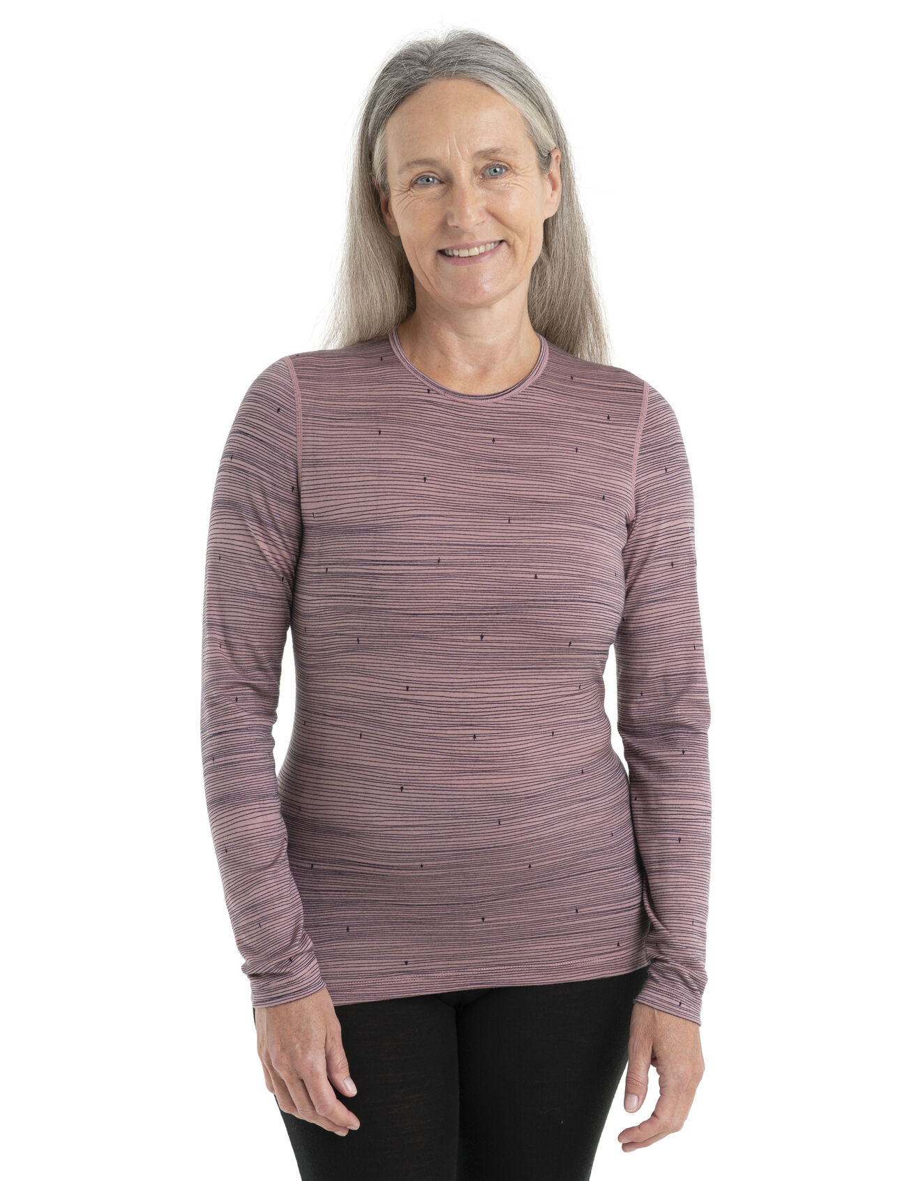 Women's Merino 200 Oasis Long Sleeve Crewe Thermal Top Ski Tracks