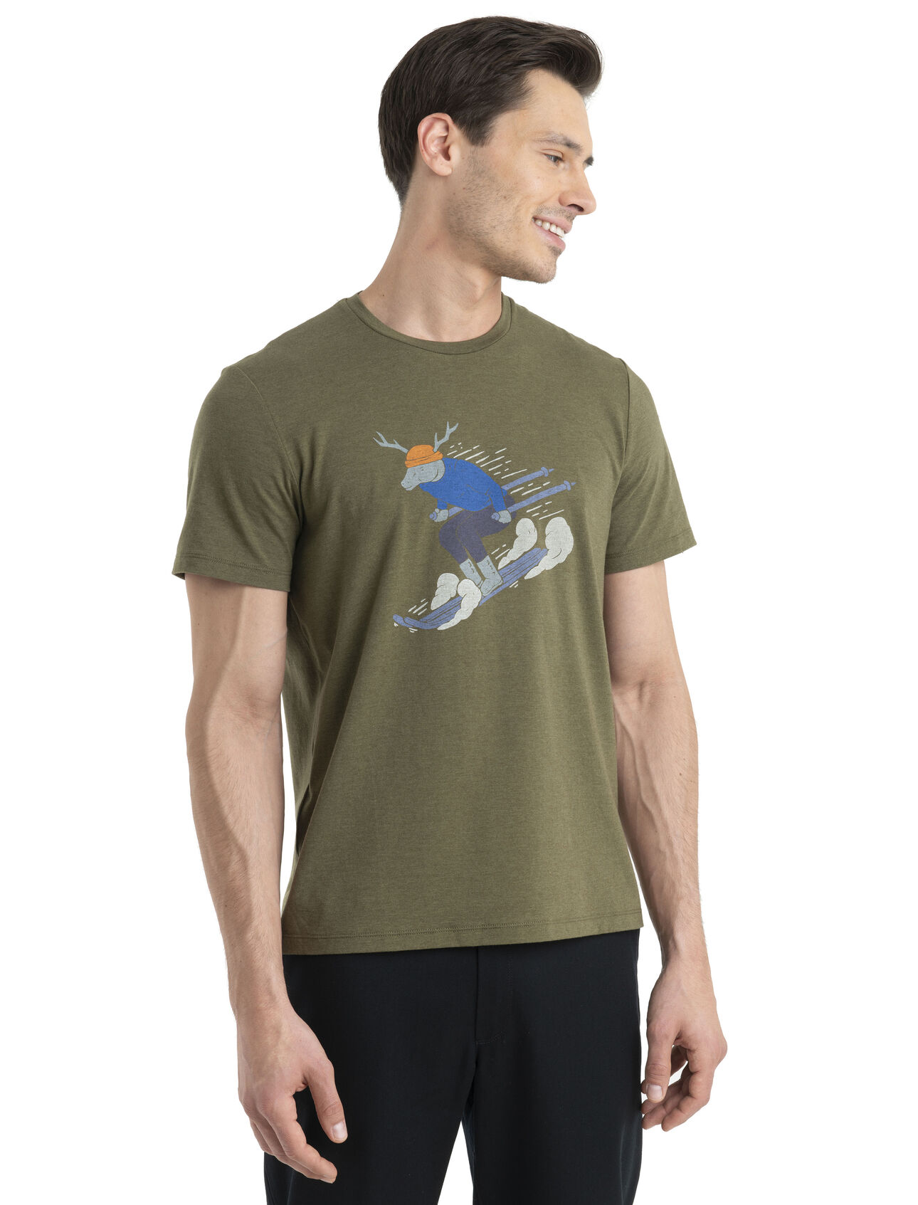 Men's Merino Central Classic Short Sleeve T-Shirt Ski Rider