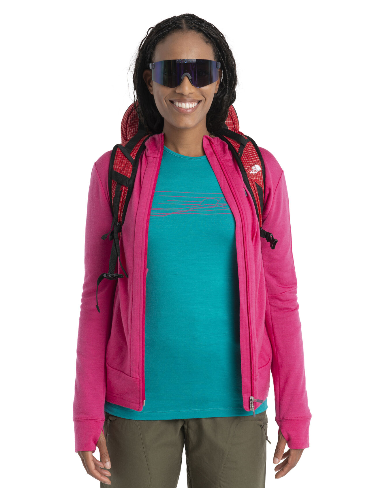 Women's Merino 200 Oasis Long Sleeve Crewe Thermal Top Ski Stripes