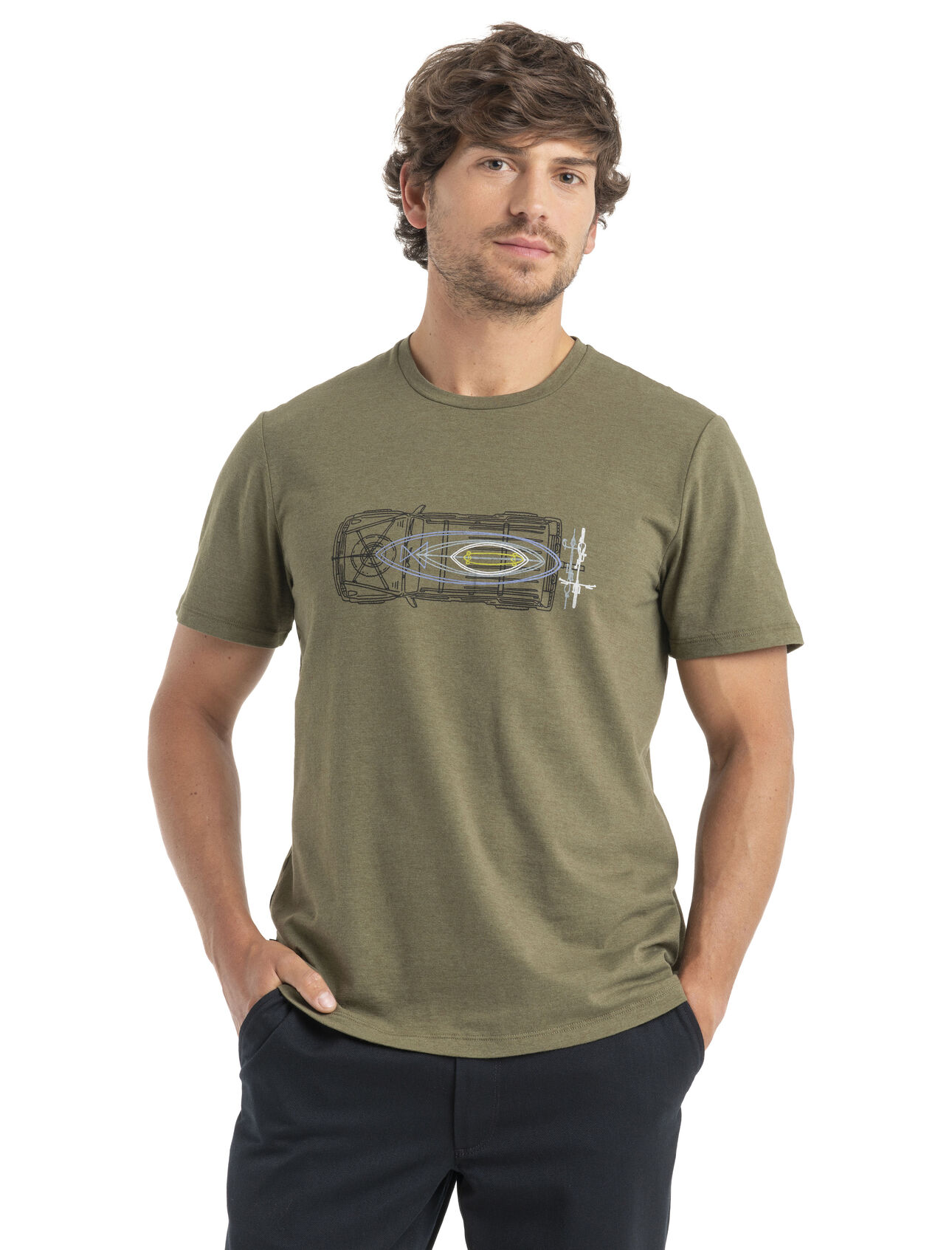Men's Merino Central Classic Short Sleeve T-Shirt Wireframe Wonder