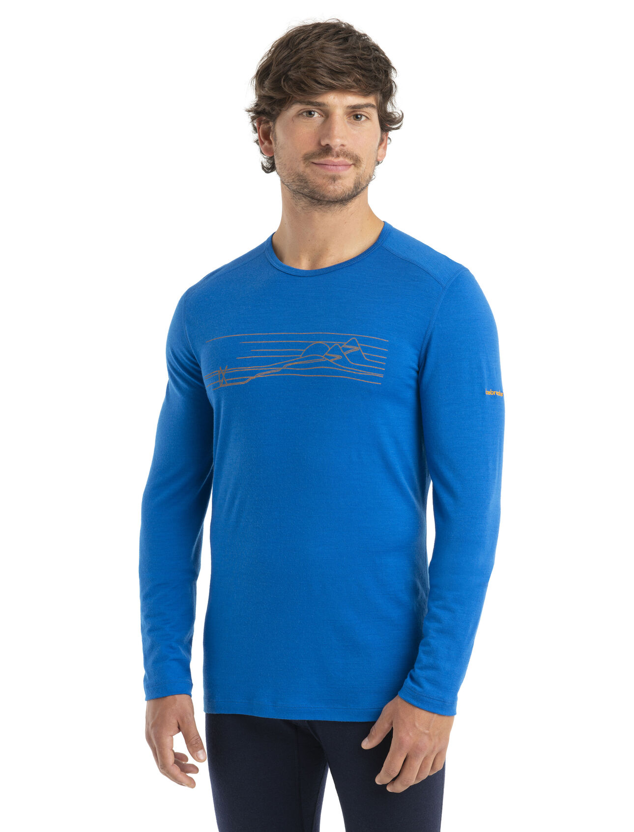 Men's Merino 200 Oasis Long Sleeve Crewe Thermal Top Ski Stripes