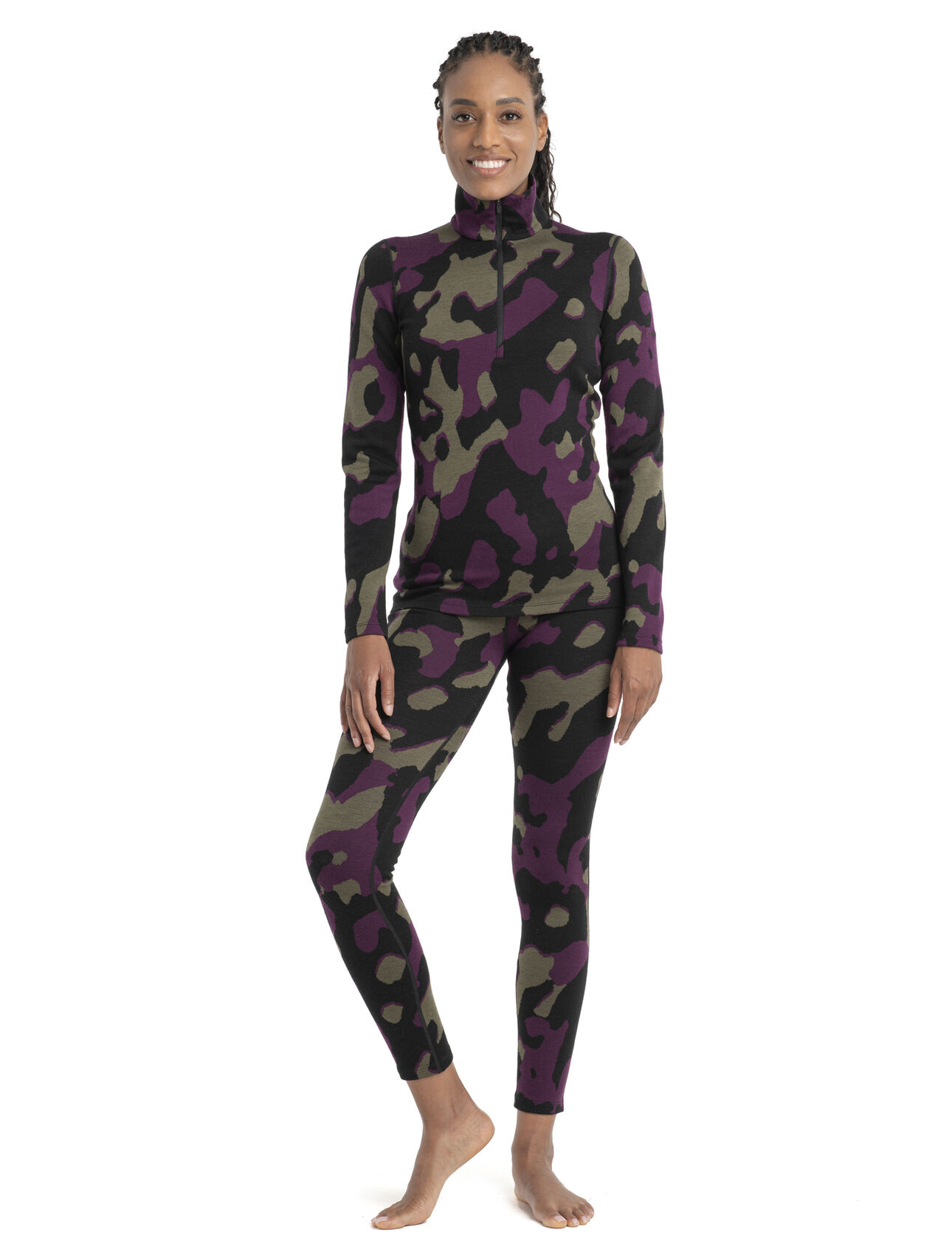 Women's Merino 260 Vertex Long Sleeve Half Zip Thermal Top Natural Shades