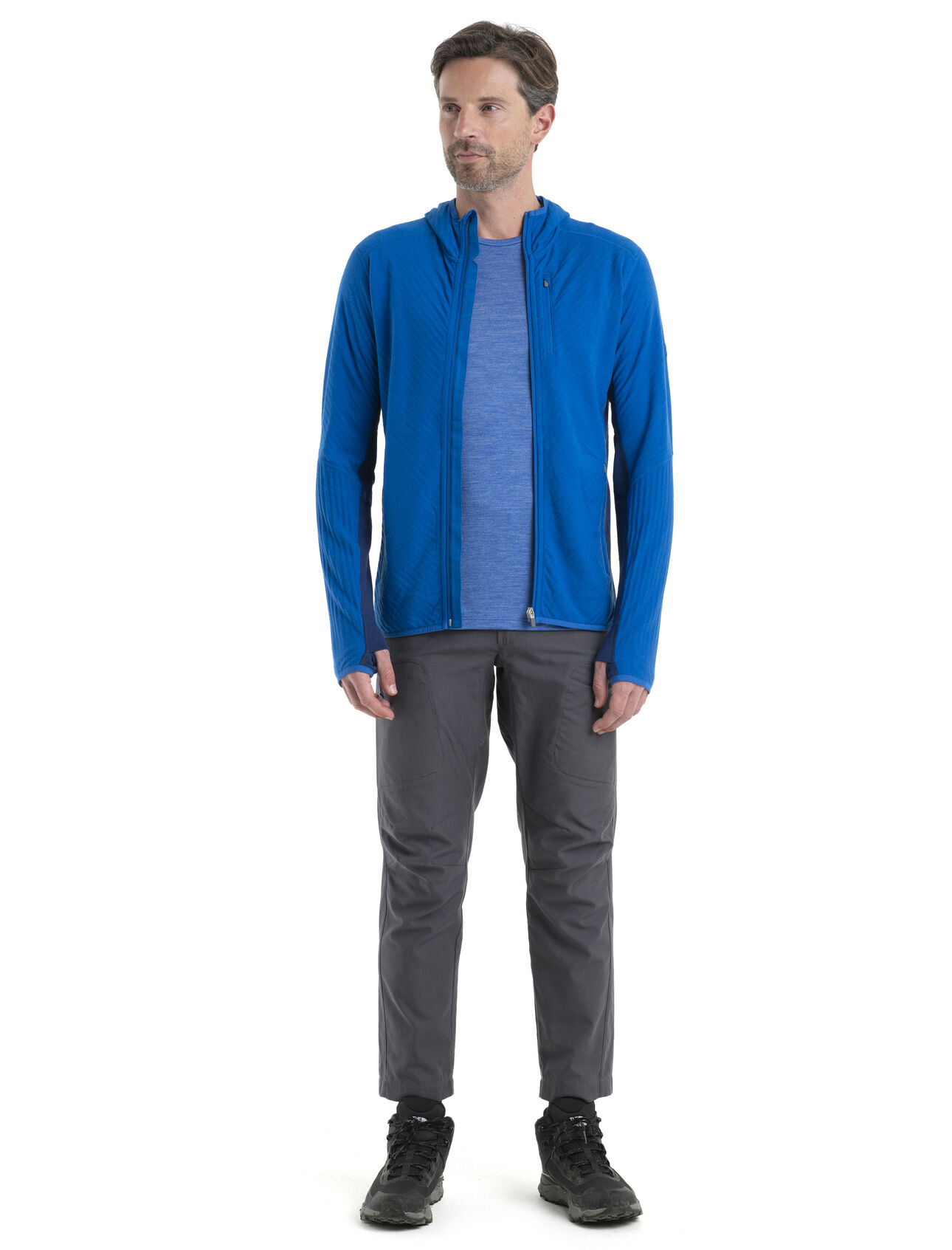 Men's RealFleece™ Merino Descender Long Sleeve Zip Hood