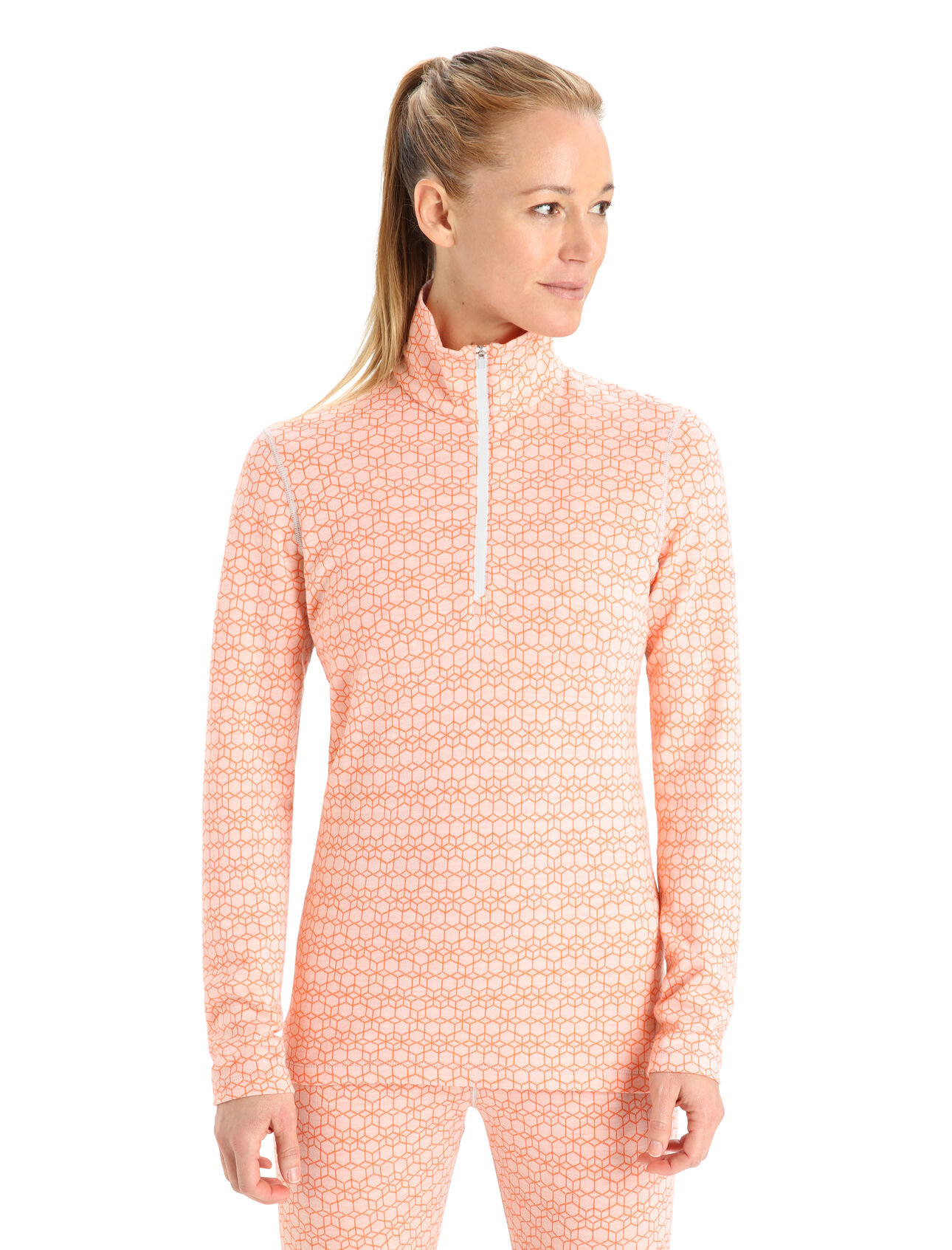 Women's Merino 250 Vertex Long Sleeve Half Zip Thermal Top Alpine Geo