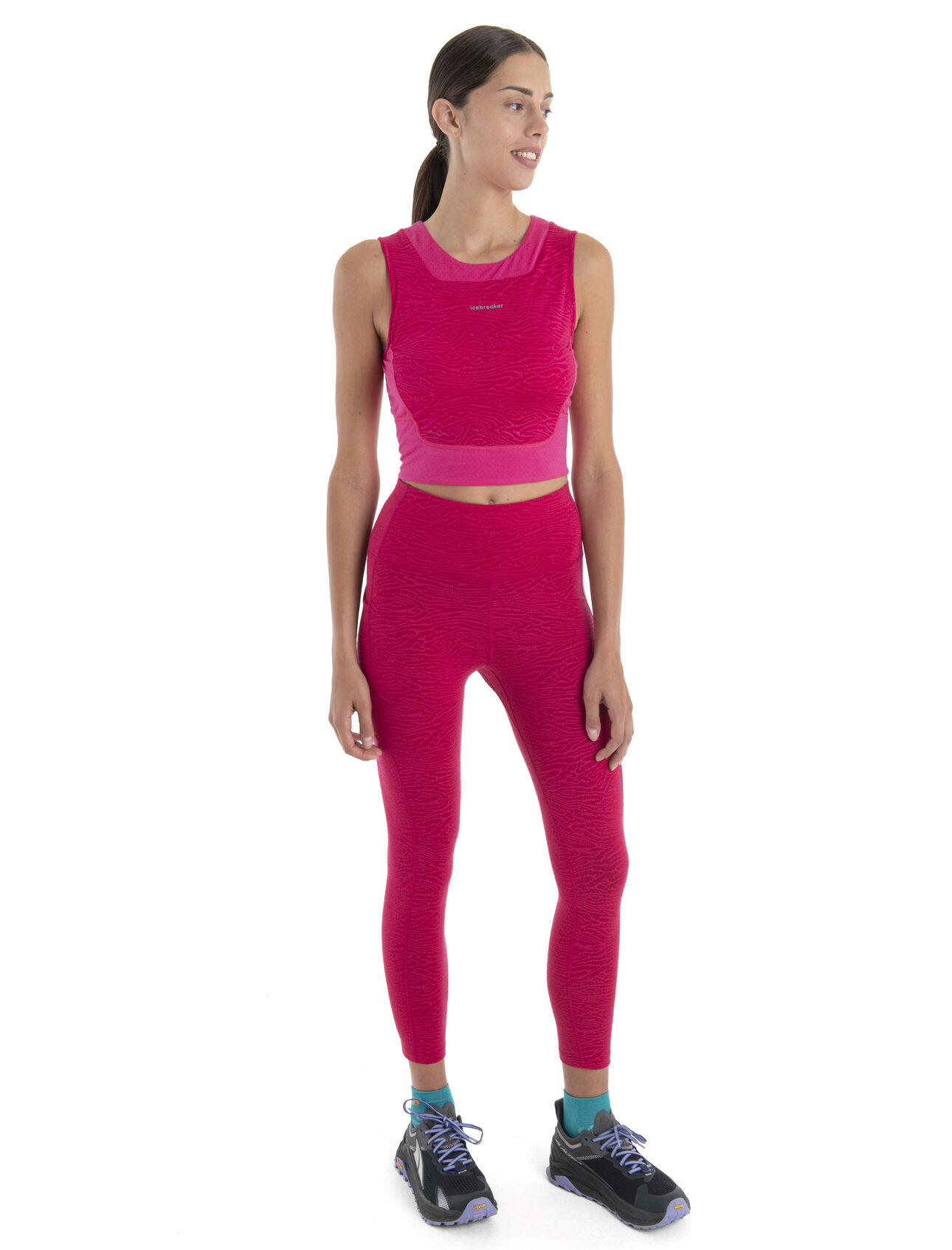 Women's Merino Fastray High Rise Tights IB Topo Lines
