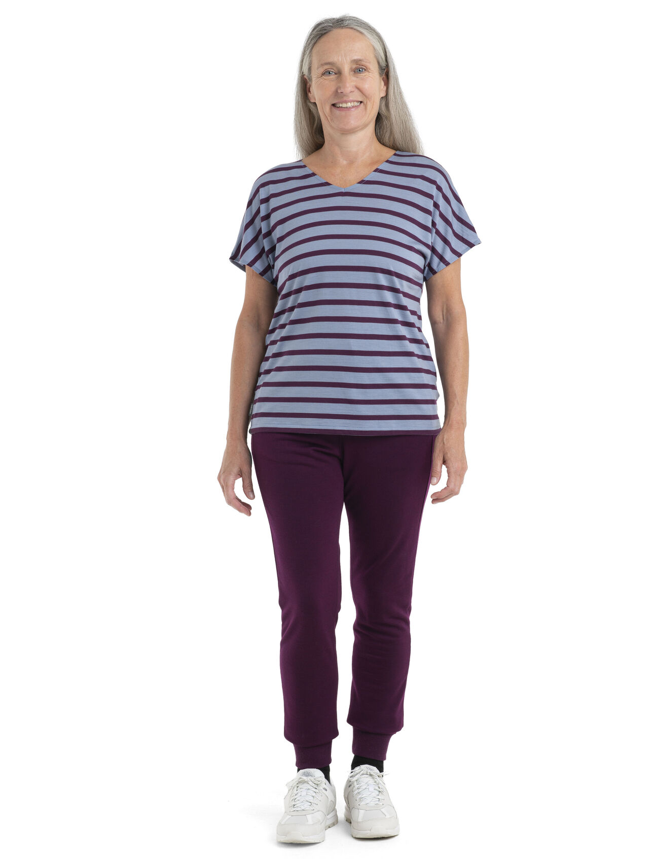 Women's Merino Drayden Reversible Short Sleeve Top Stripe