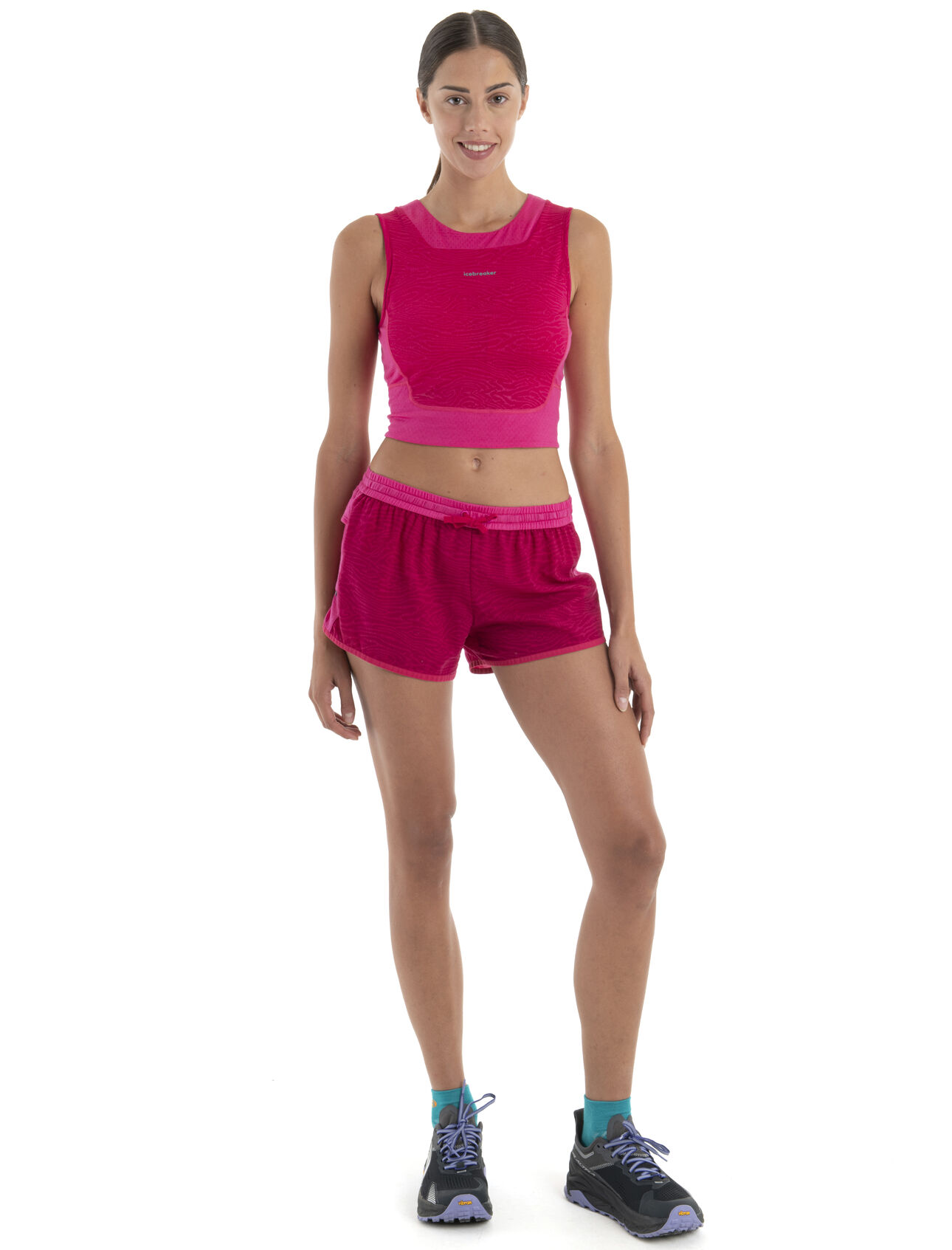 Women's Merino 125 ZoneKnit™ Cropped Bra-Tank IB Topo Lines